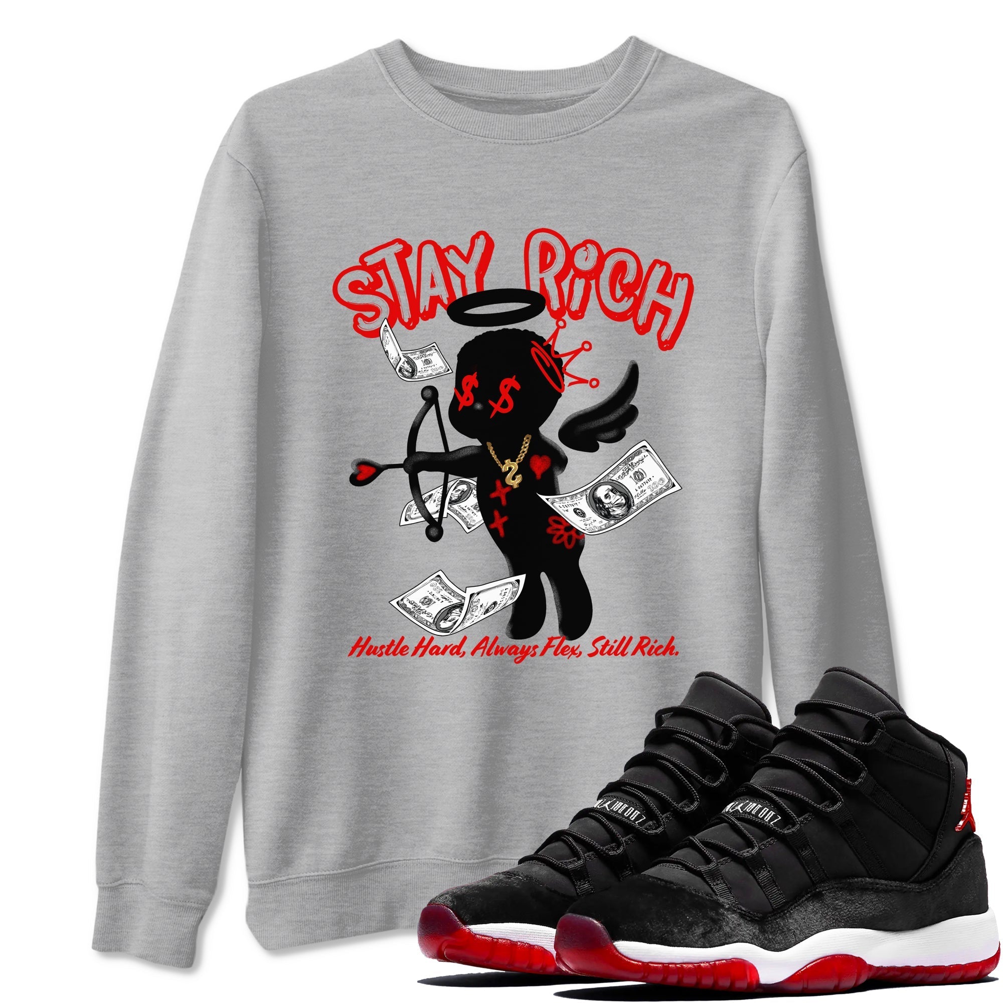 Stay Rich snkmatch Tees - Air Jordan 11 Bred Velvet