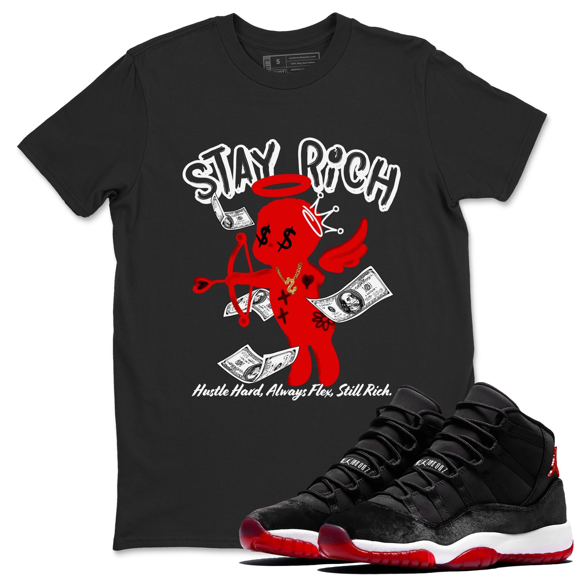 Stay Rich snkmatch Tees - Air Jordan 11 Bred Velvet