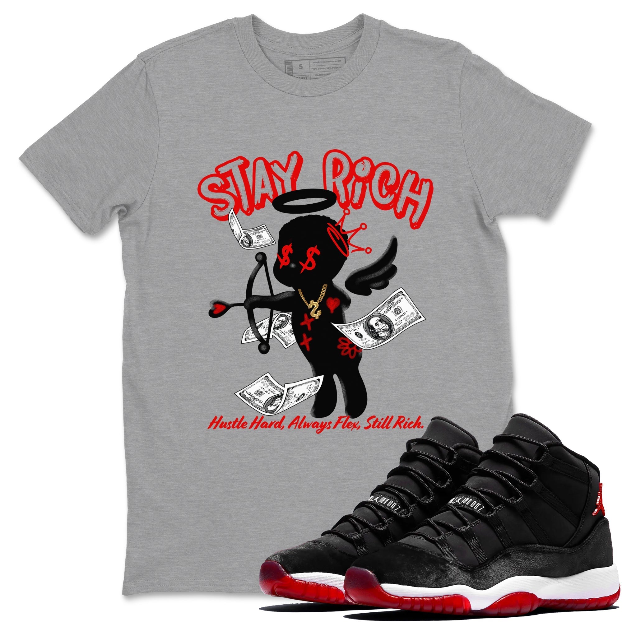 Stay Rich snkmatch Tees - Air Jordan 11 Bred Velvet