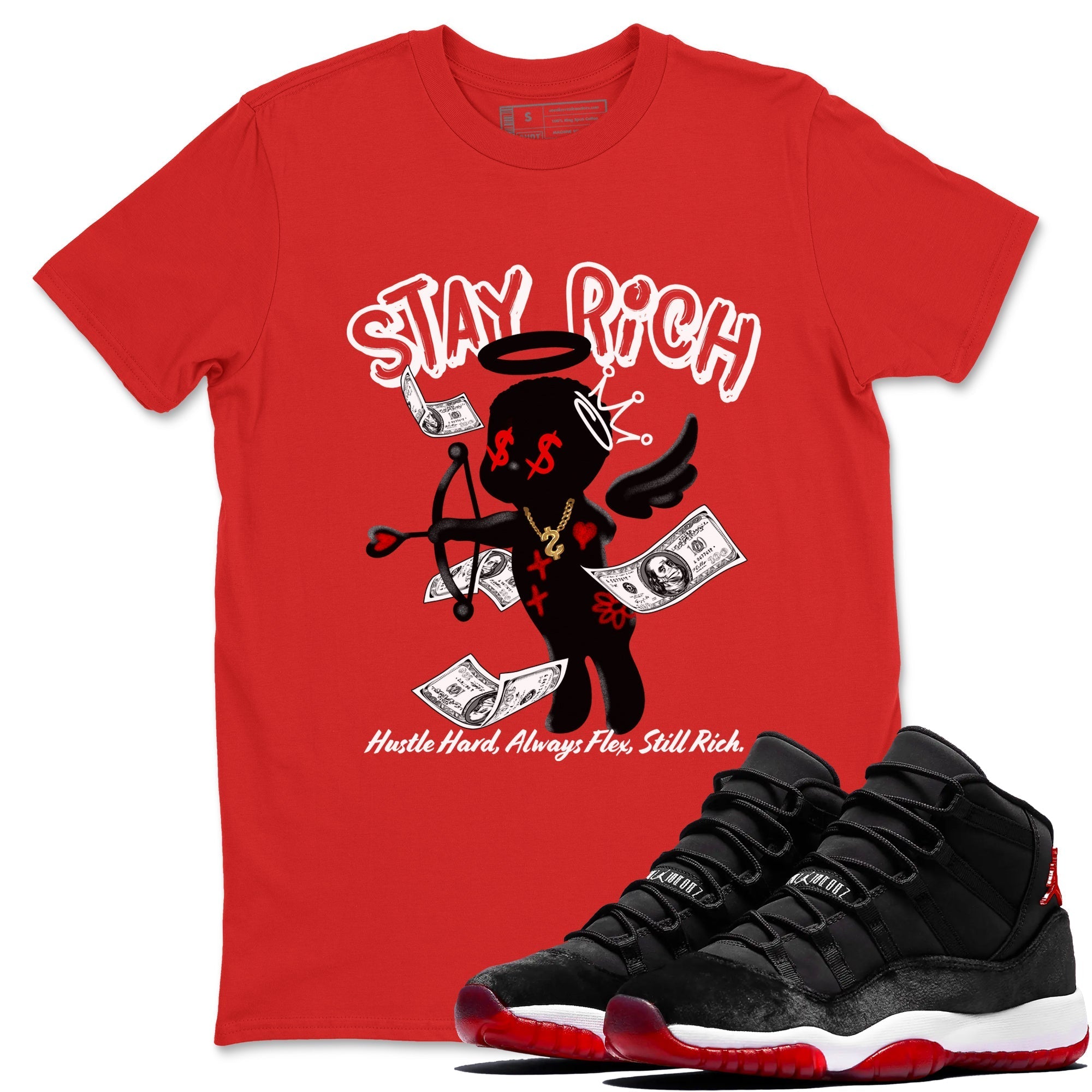 Stay Rich snkmatch Tees - Air Jordan 11 Bred Velvet