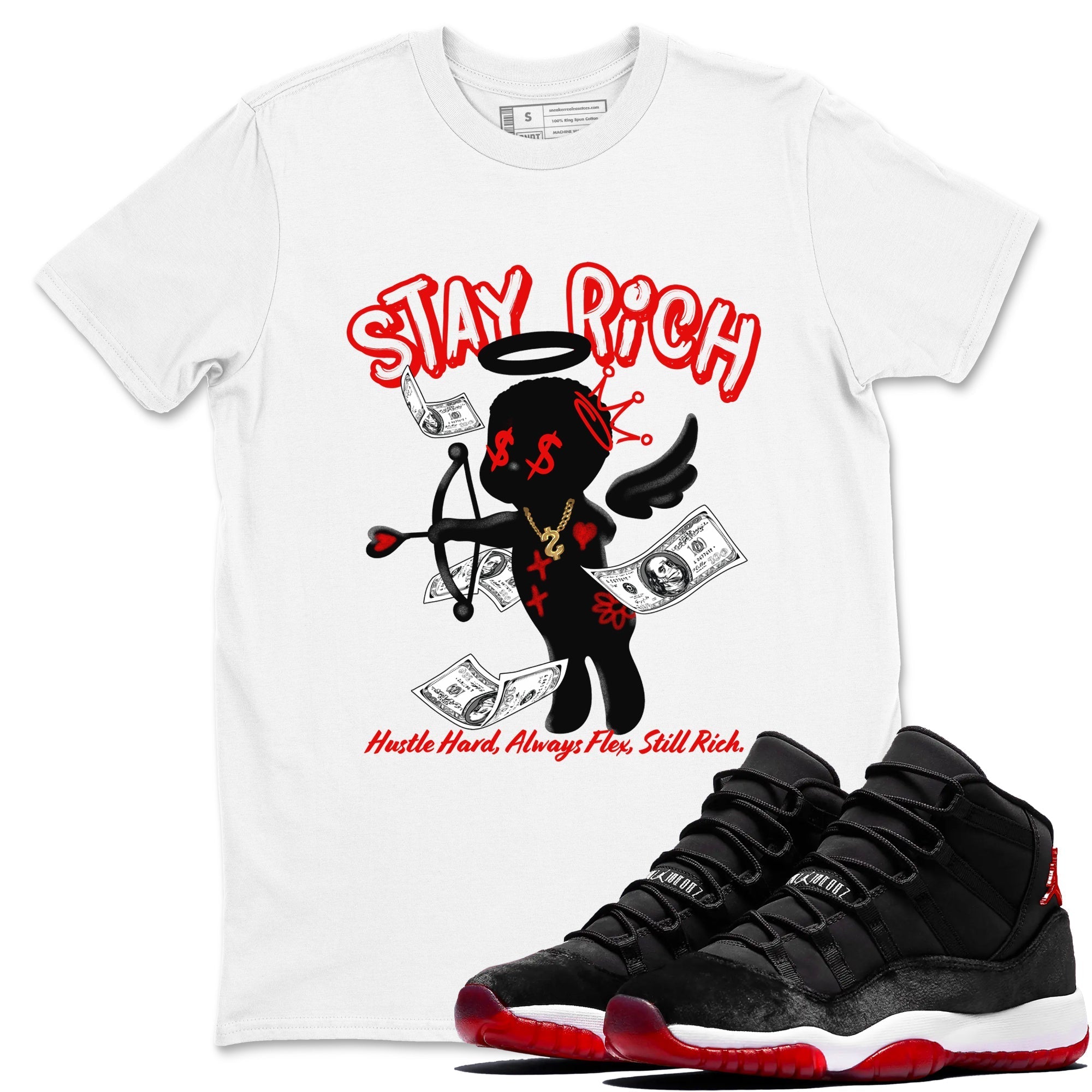 Stay Rich snkmatch Tees - Air Jordan 11 Bred Velvet