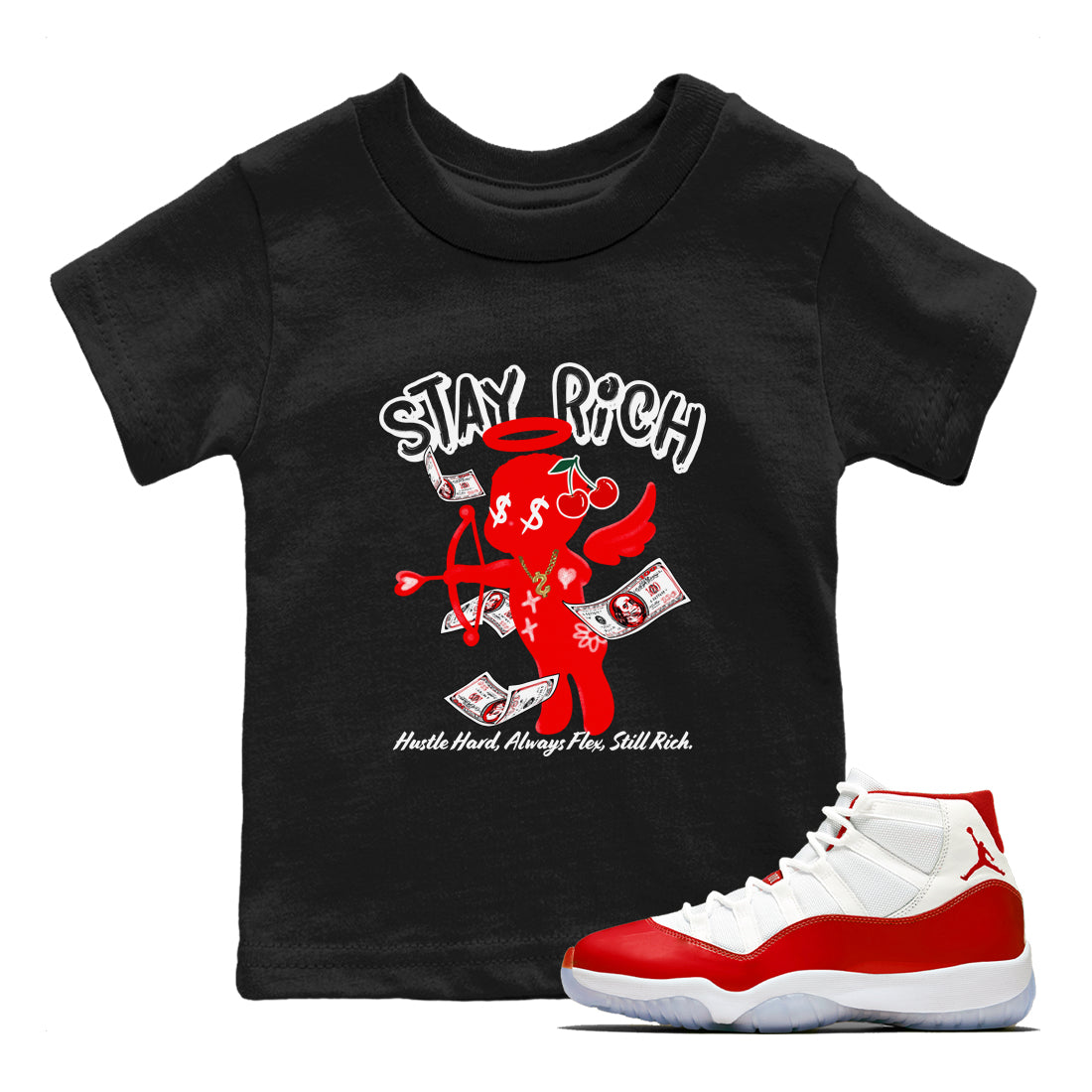Stay Rich snkmatch Tees Kids - Air Jordan 11 Cherry