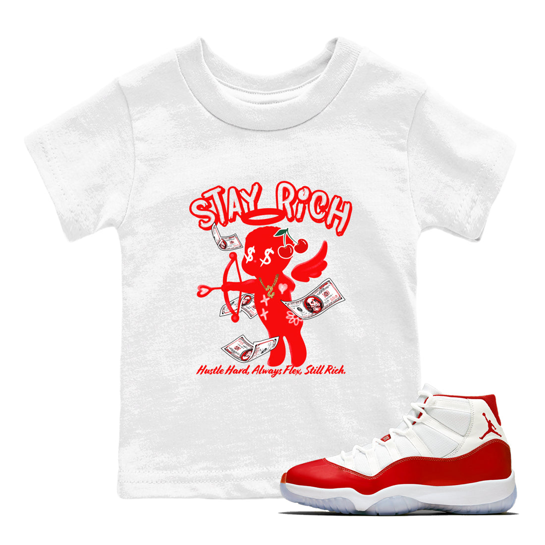 Stay Rich snkmatch Tees Kids - Air Jordan 11 Cherry