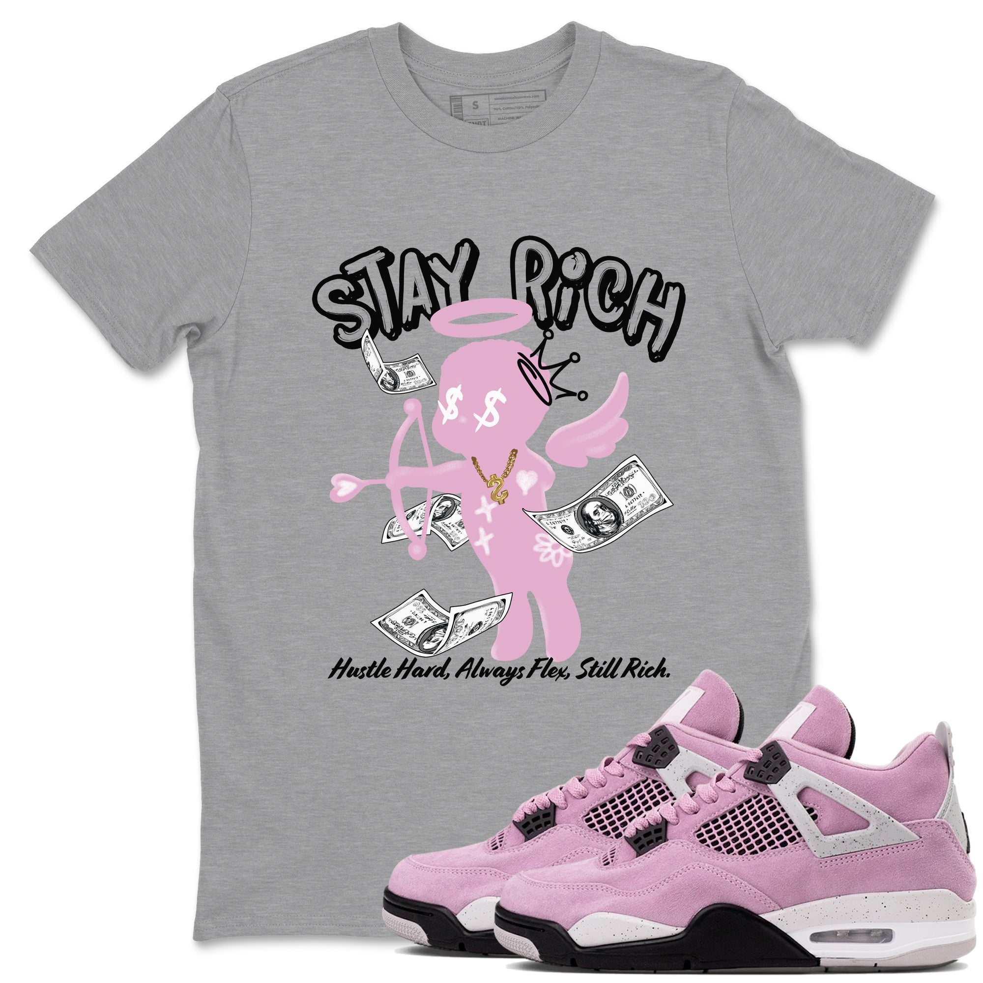 Stay Rich snkmatch Tees - Air Jordan 4 Orchid