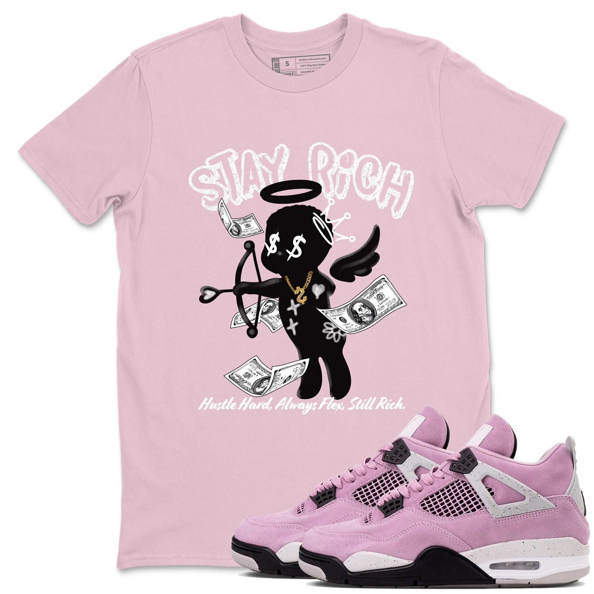 Stay Rich snkmatch Tees - Air Jordan 4 Orchid