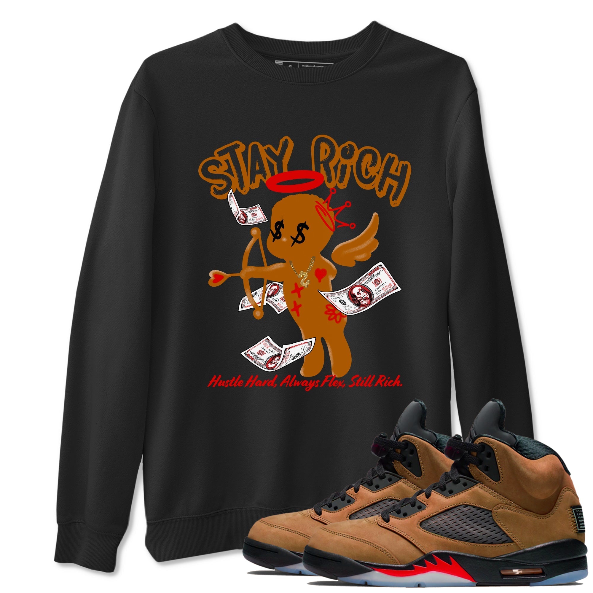 Stay Rich snkmatch Tees - Air Jordan 5 Archaeo Brown