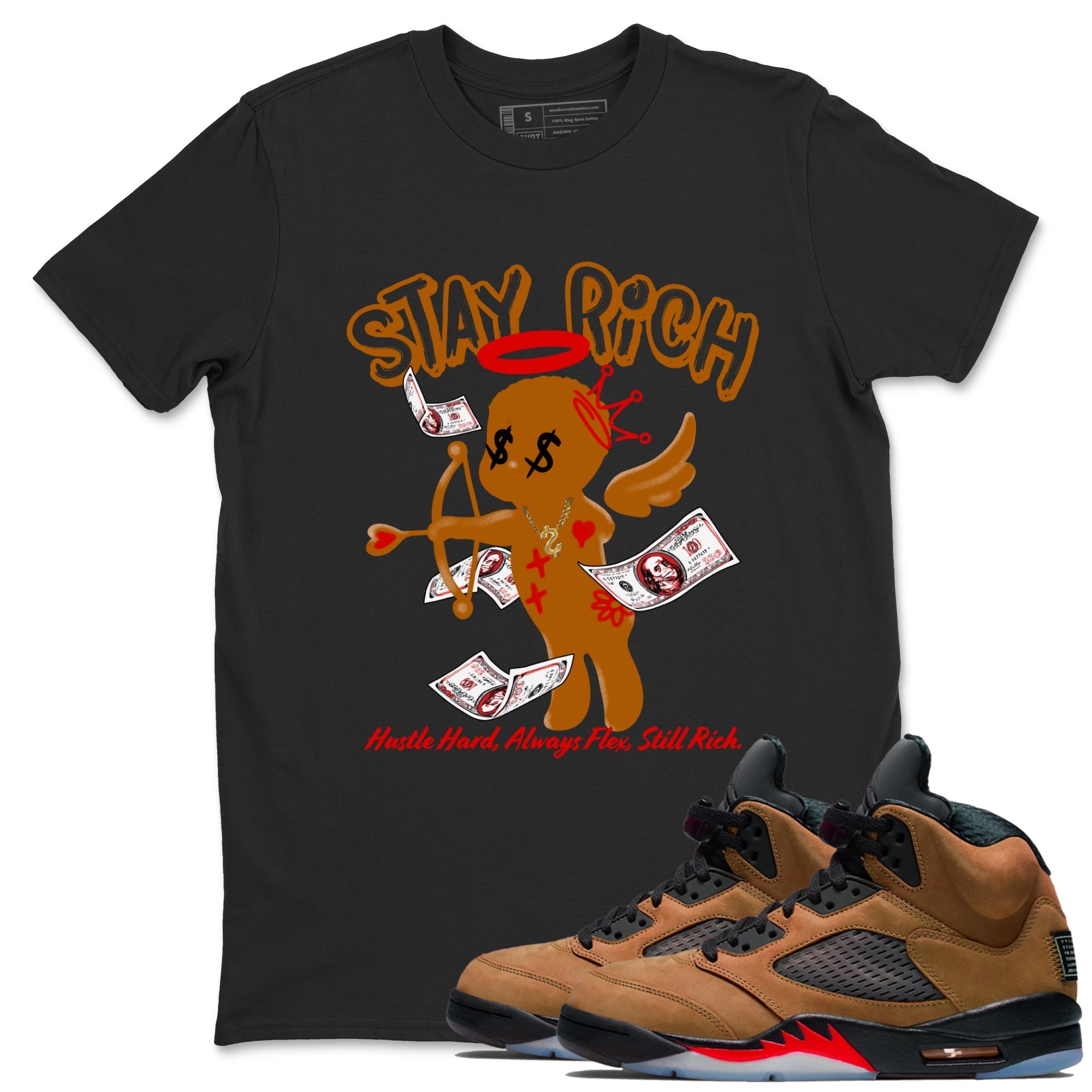 Stay Rich snkmatch Tees - Air Jordan 5 Archaeo Brown