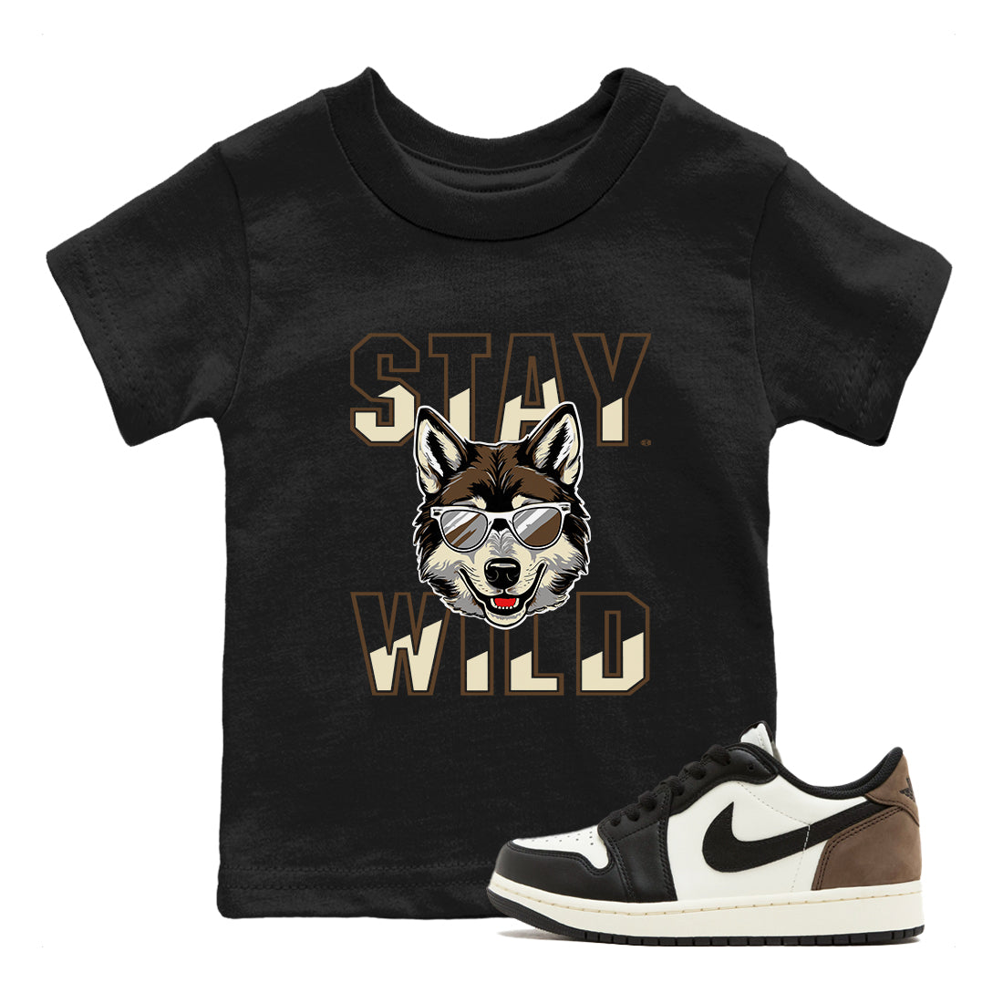 Stay Wild snkmatch Tees Kids - Air Jordan 1 Mocha
