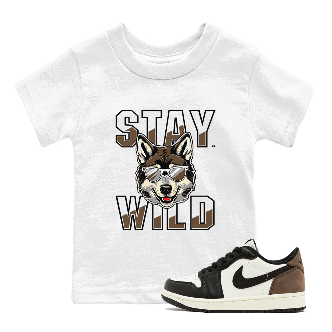 Stay Wild snkmatch Tees Kids - Air Jordan 1 Mocha