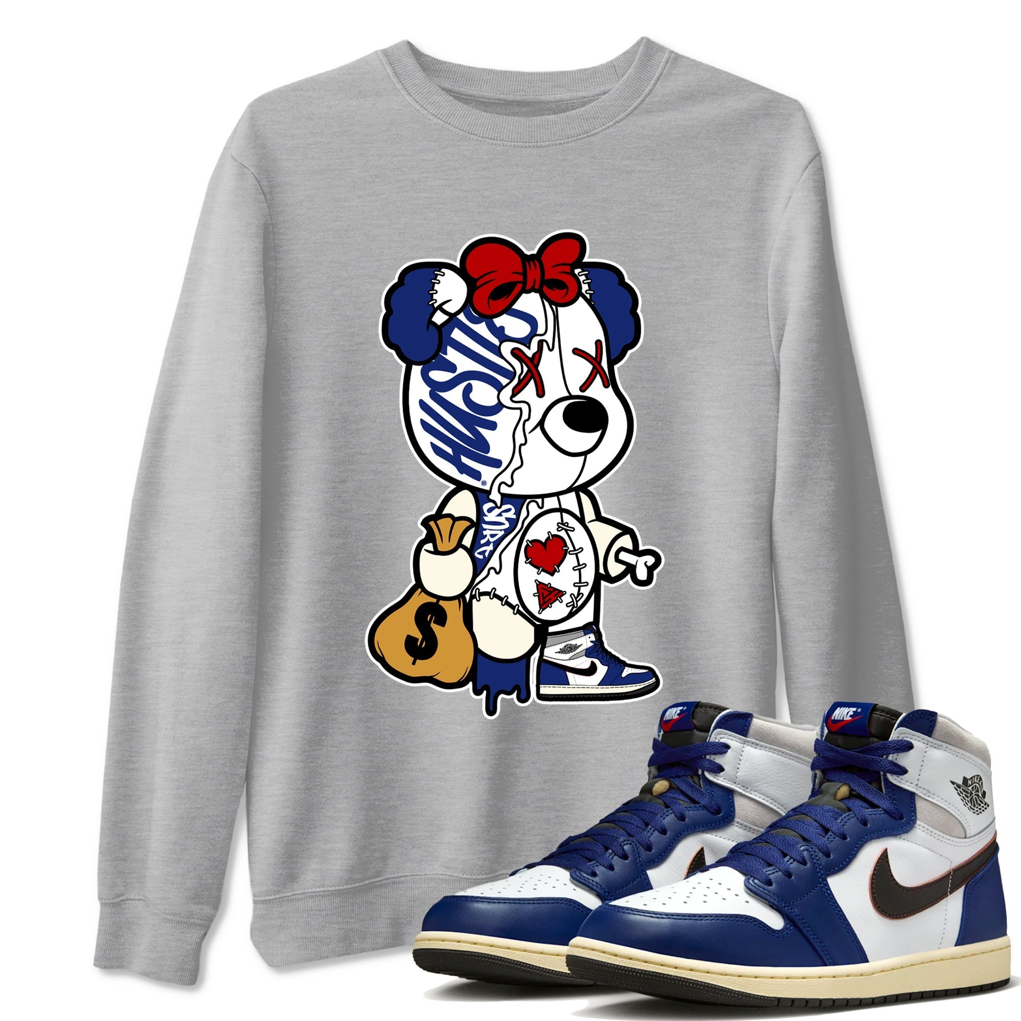 Stitched Hustle Bear snkmatch Tees - Air Jordan 1 Rare Air