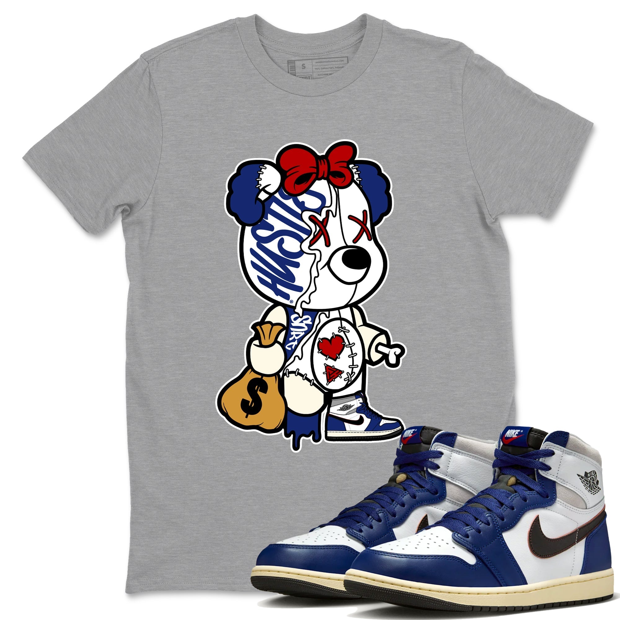 Stitched Hustle Bear snkmatch Tees - Air Jordan 1 Rare Air