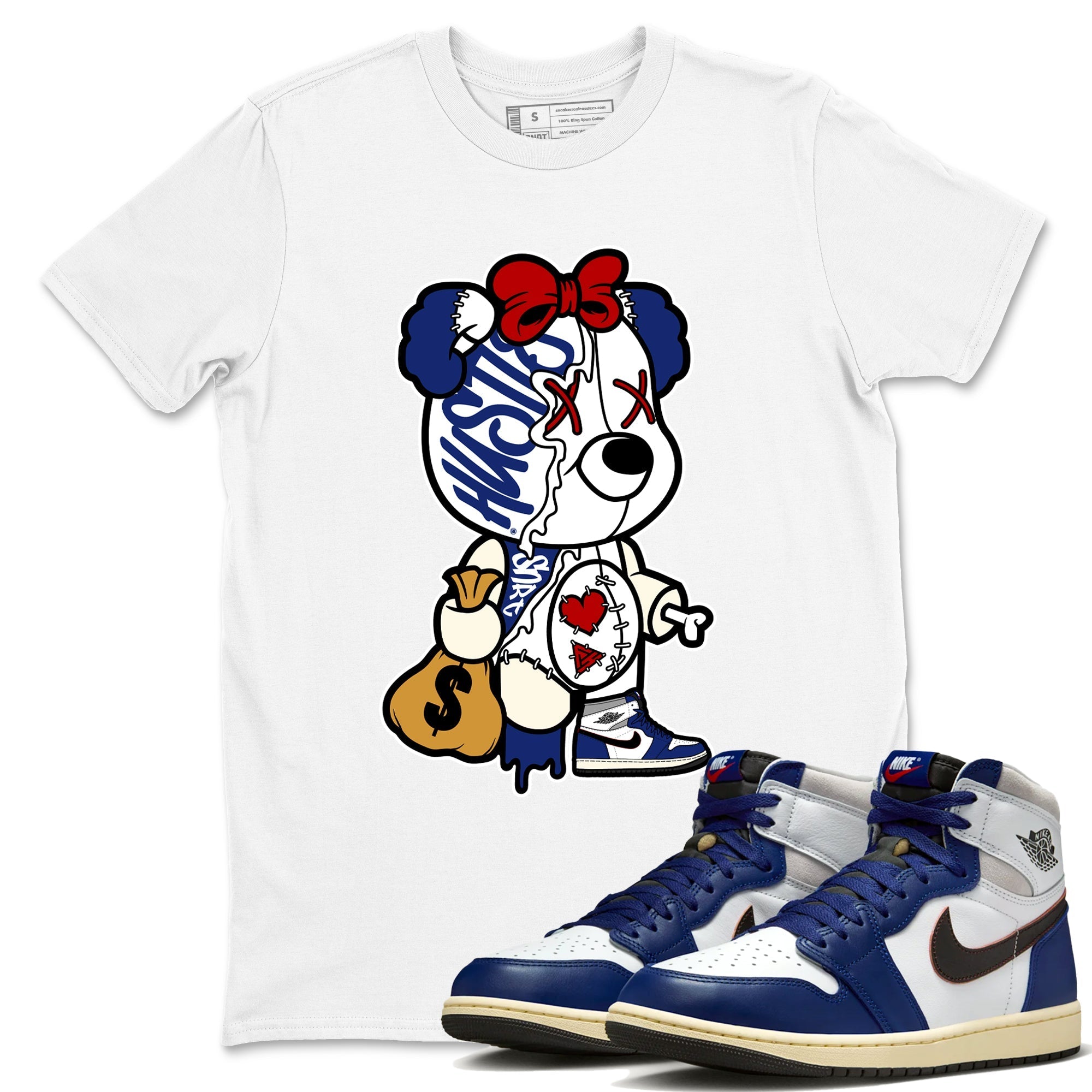 Stitched Hustle Bear snkmatch Tees - Air Jordan 1 Rare Air