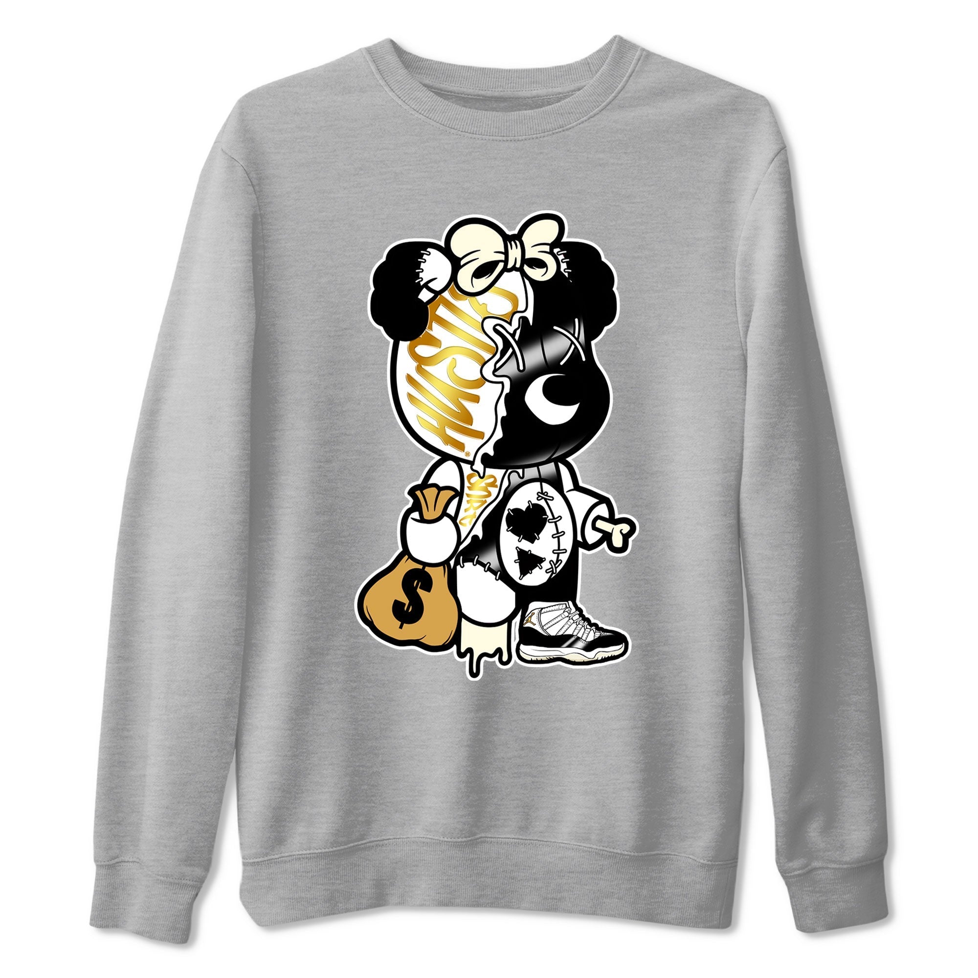 Stitched Hustle Bear snkmatch Tee - Air Jordan 11 Gratitude