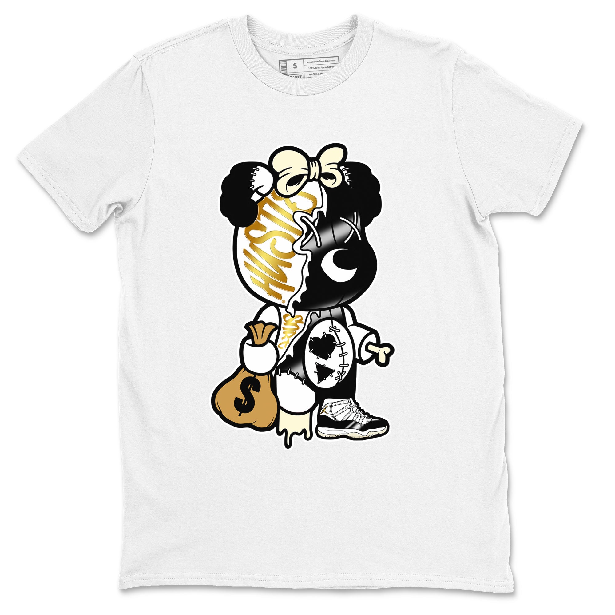 Stitched Hustle Bear snkmatch Tee - Air Jordan 11 Gratitude