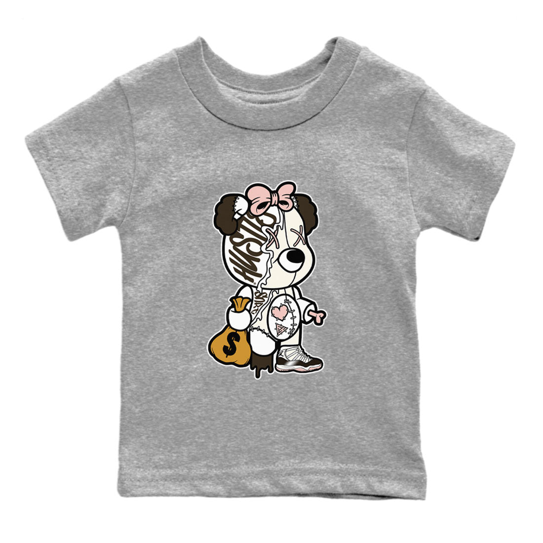 Stitched Hustle Bear snkmatch Tee Kids - Air Jordan 11 Neapolitan