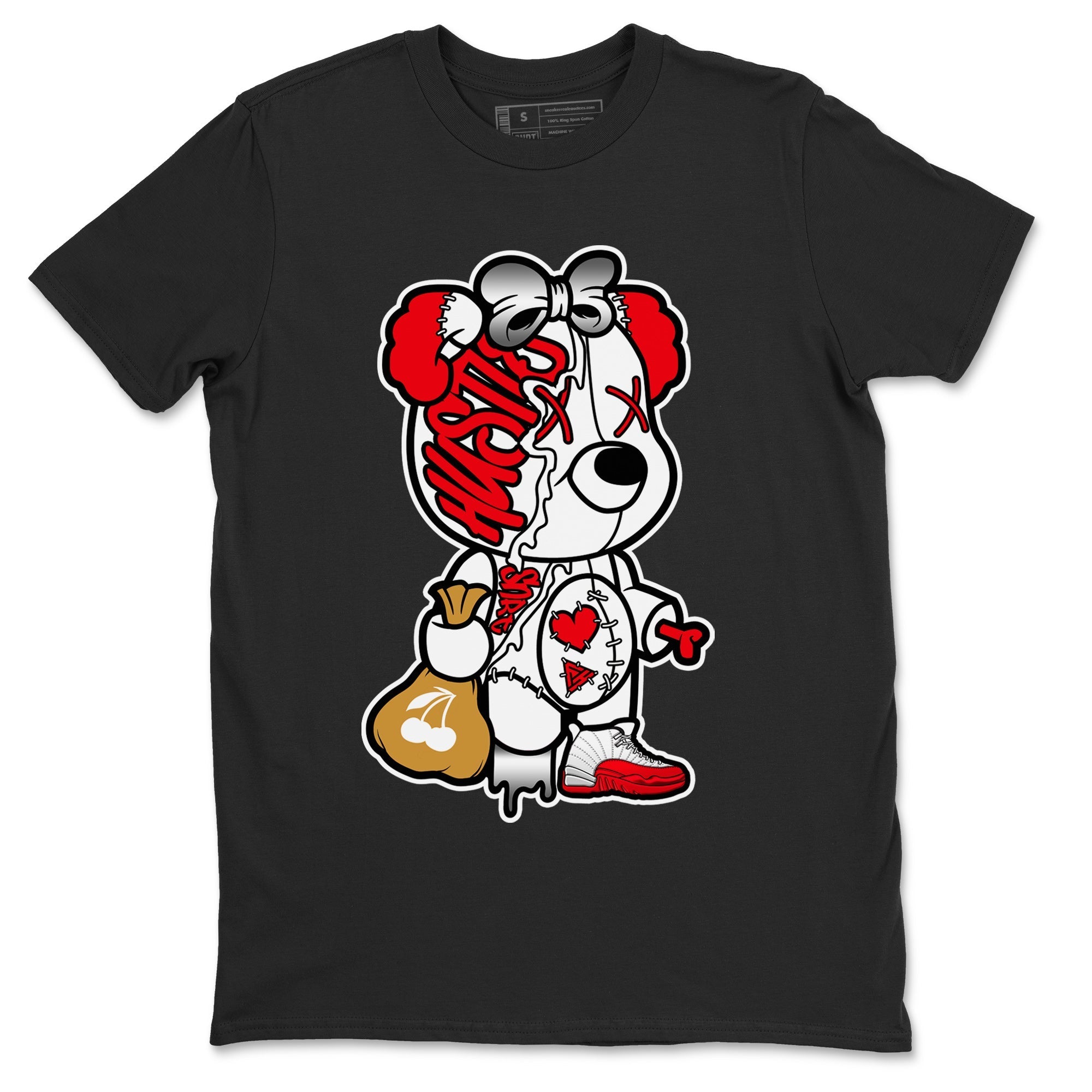 Stitched Hustle Bear Unisex Tops - Air Jordan 12 Cherry