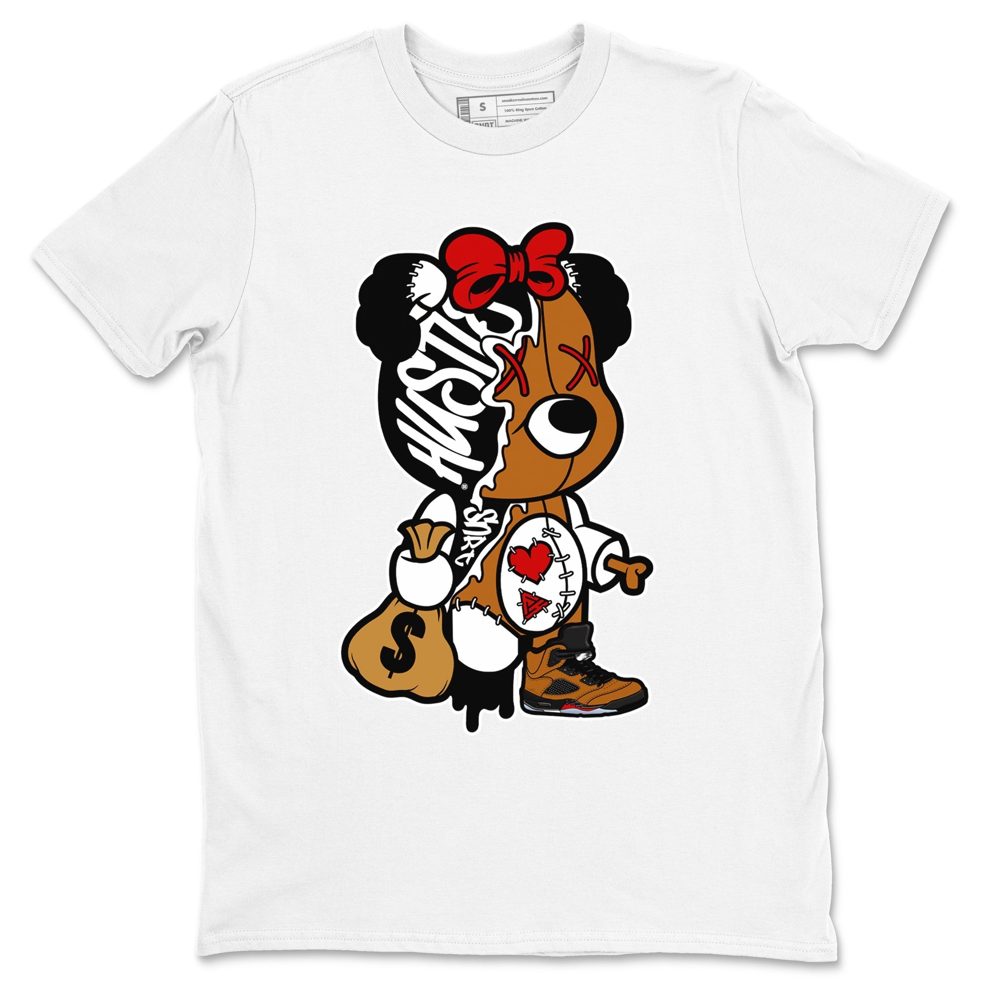 Stitched Hustle Bear snkmatch Tees - Air Jordan 5 Archaeo Brown