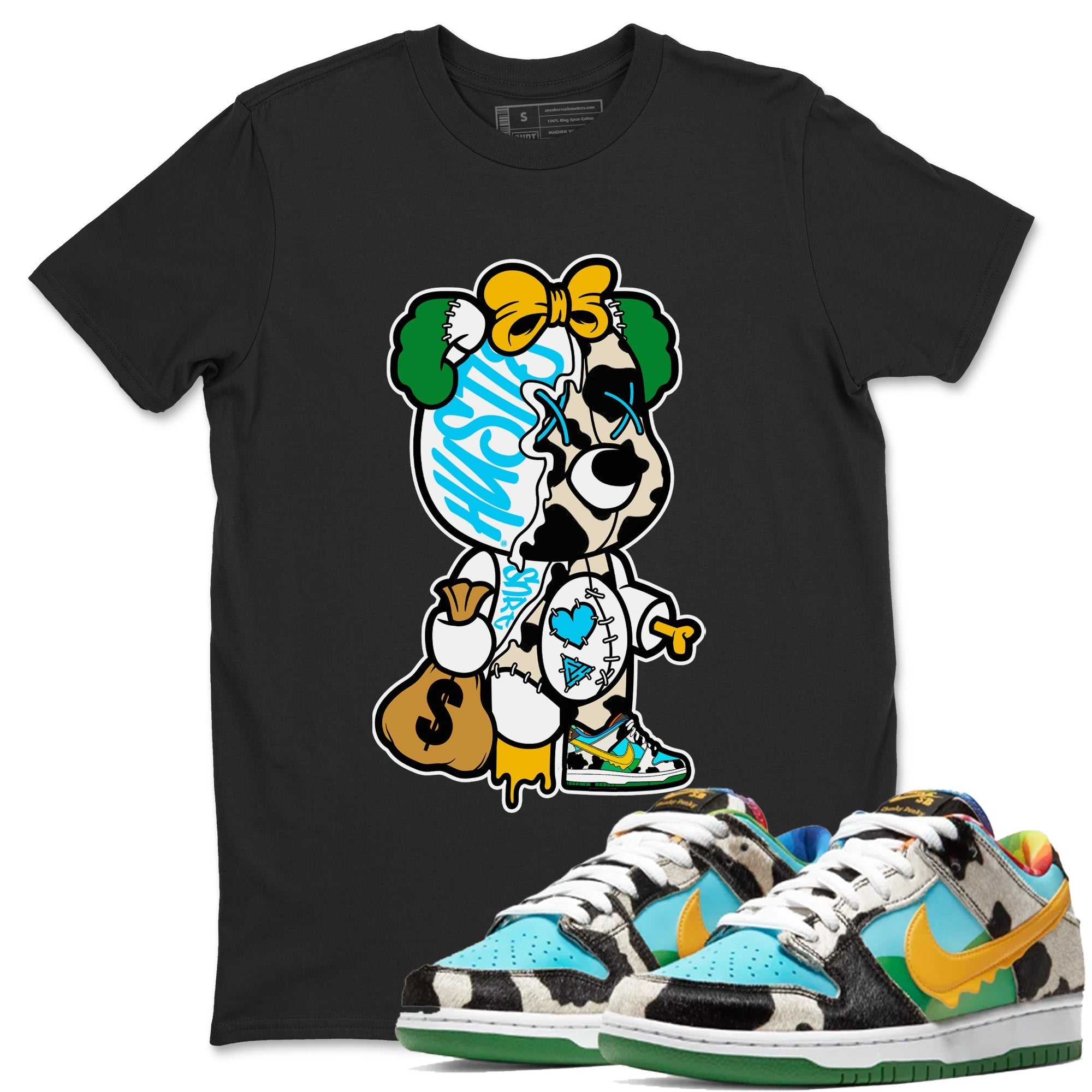 Stitched Hustle Bear Unisex Tops - Dunk Chunky Dunky