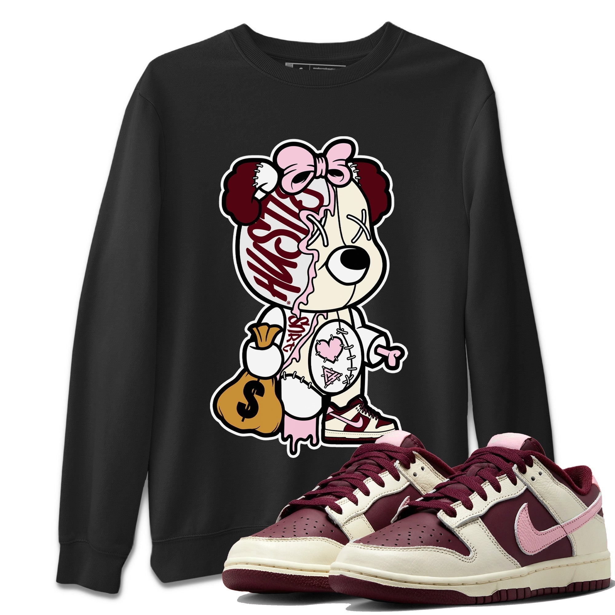 Stitched Hustle Bear Unisex Tops - Dunk Valentines Day