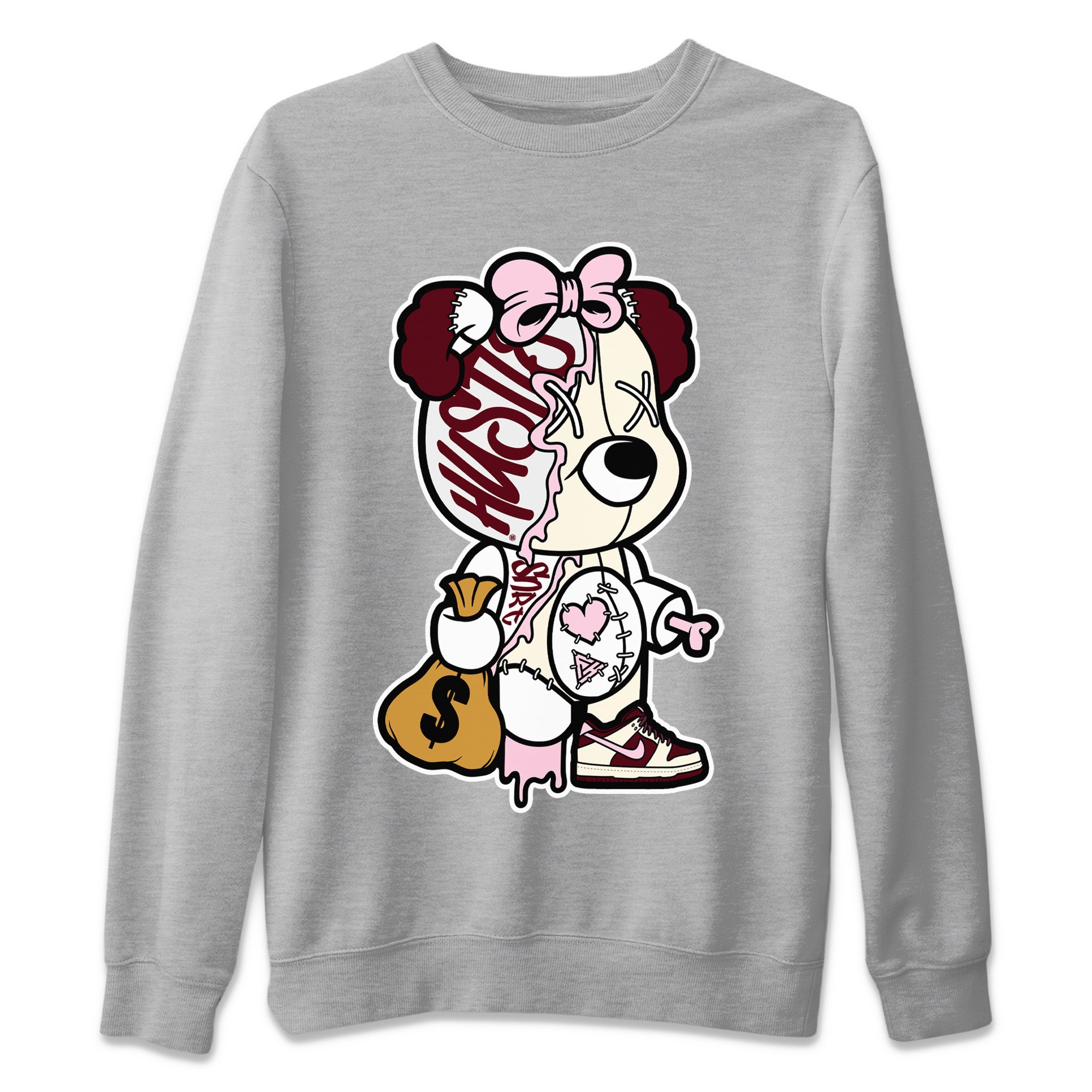 Stitched Hustle Bear Unisex Tops - Dunk Valentines Day