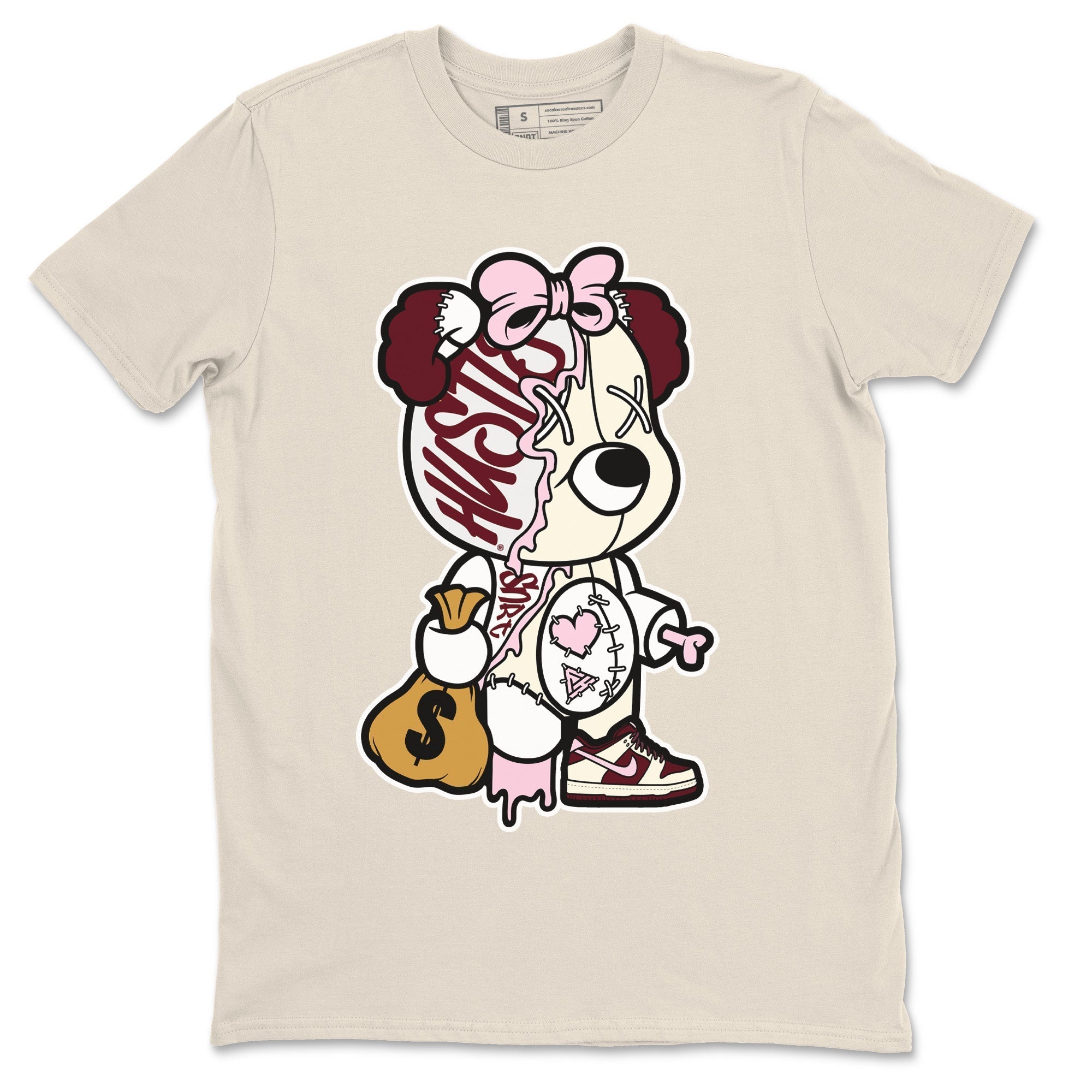 Stitched Hustle Bear Unisex Tops - Dunk Valentines Day