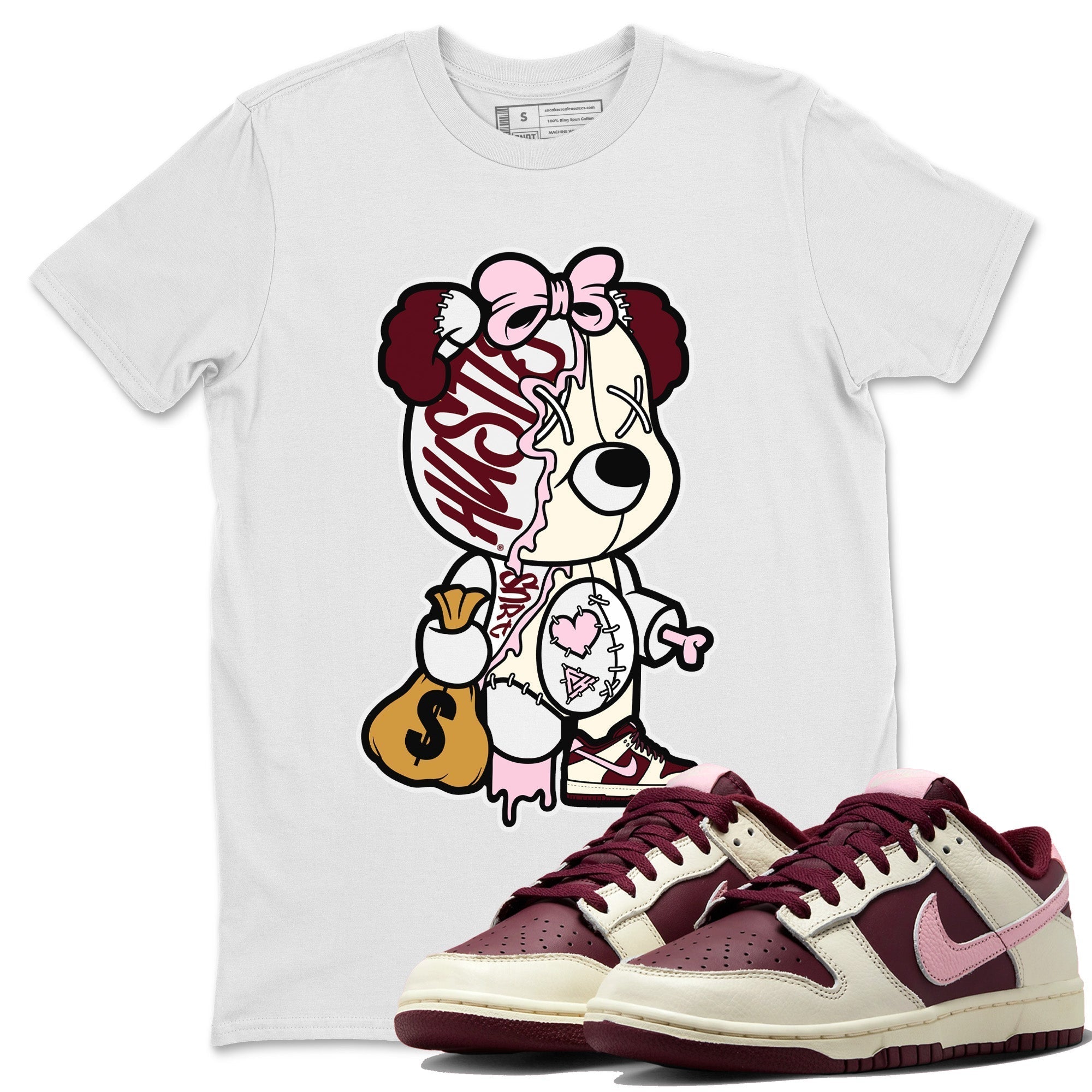 Stitched Hustle Bear Unisex Tops - Dunk Valentines Day