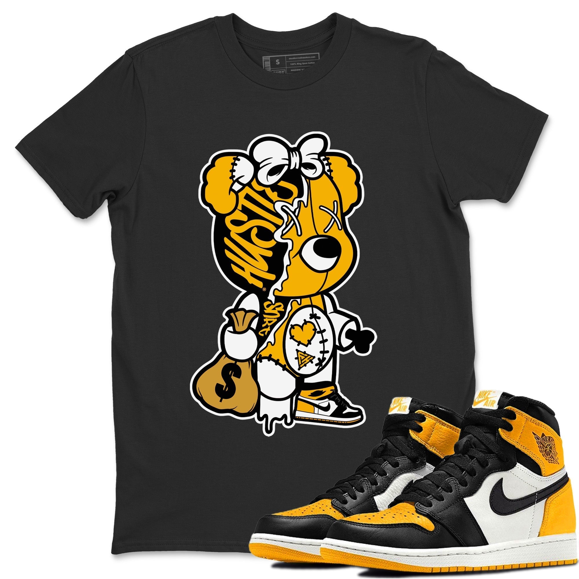 Stitched Hustle Bear Unisex Tops - Air Jordan 1 Yellow Toe