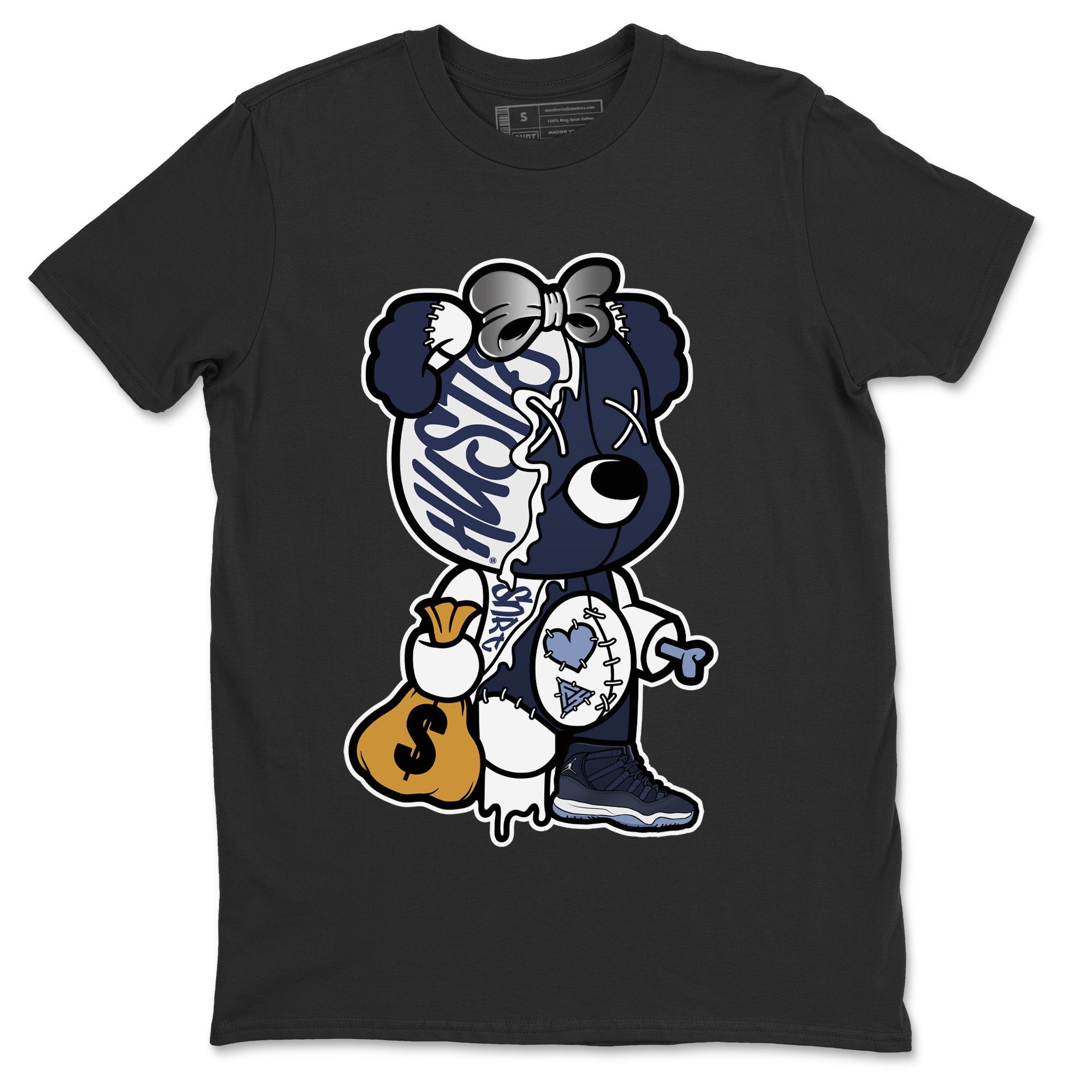 Stitched Hustle Bear Unisex Tops - Air Jordan 11 Midnight Navy