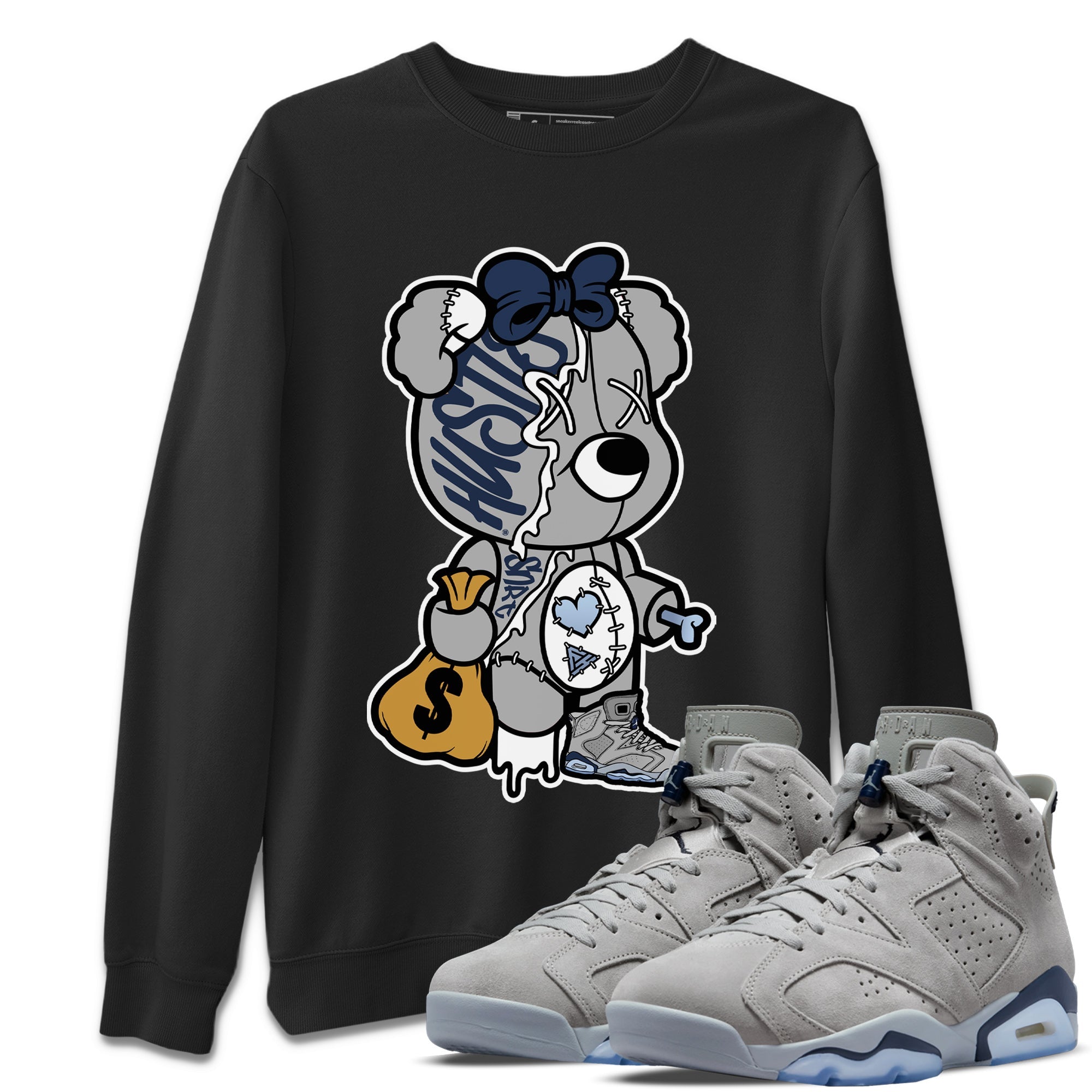 Stitched Hustle Bear Unisex Tops - Air Jordan 6 Georgetown