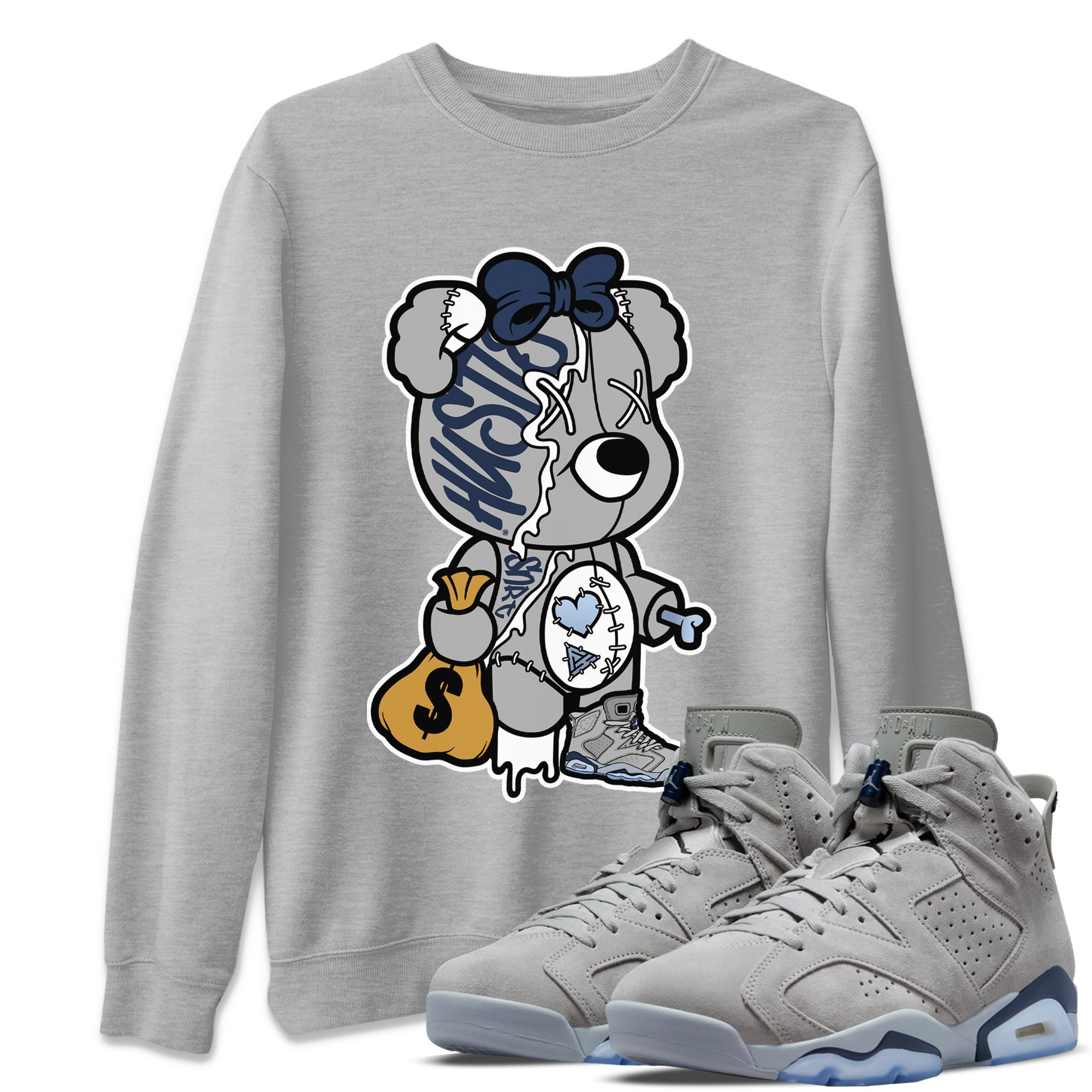 Stitched Hustle Bear Unisex Tops - Air Jordan 6 Georgetown