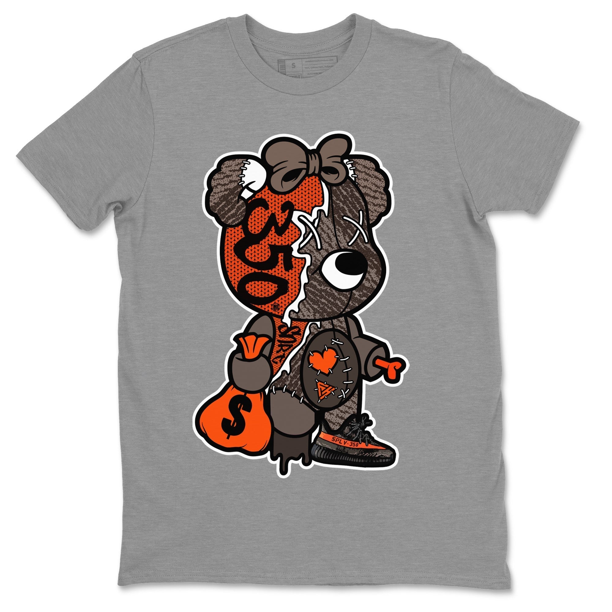 Stitched Hustle Bear Unisex Tops - Yeezy 350 Carbon Beluga