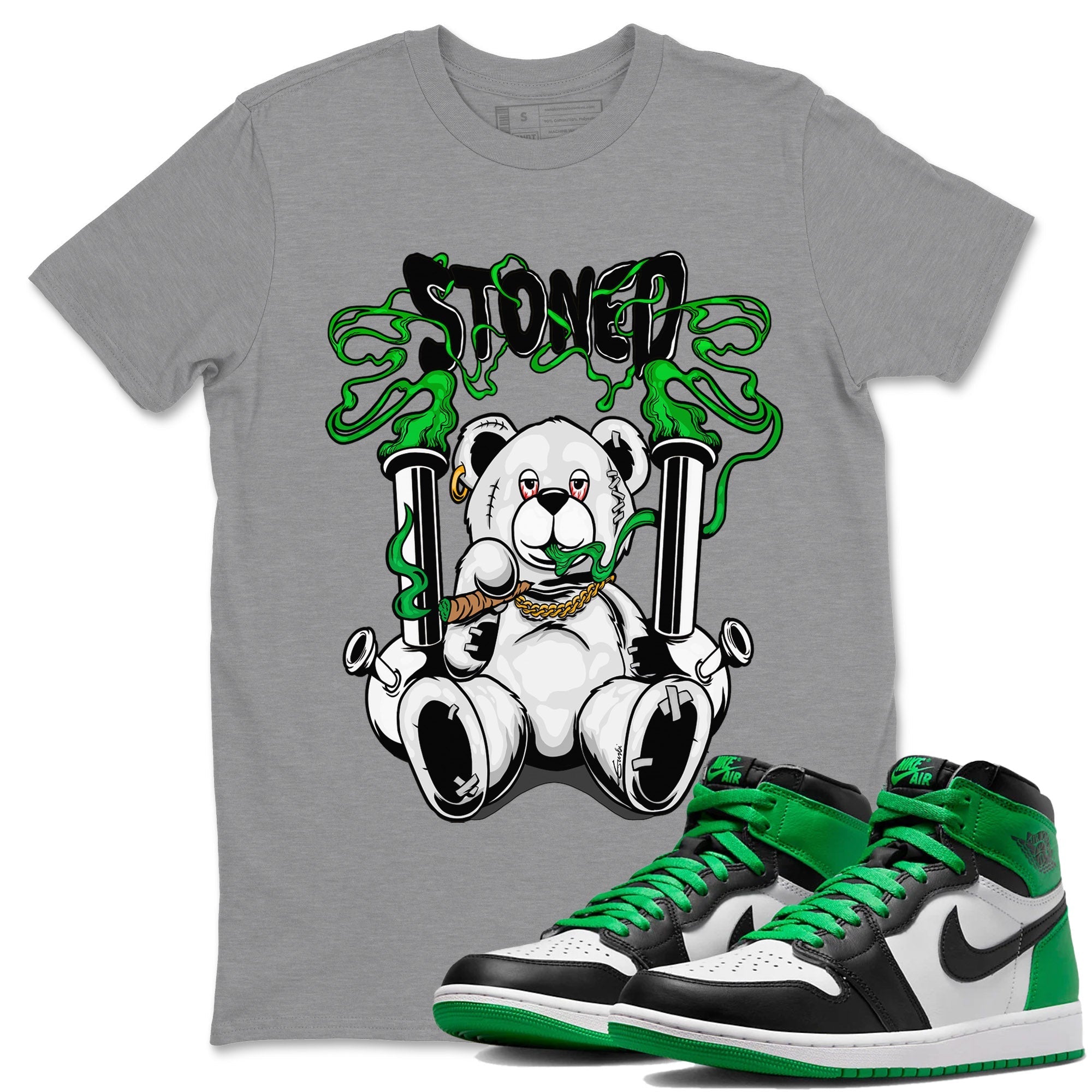Stoned Bear Unisex Tops - Air Jordan 1 Celtics