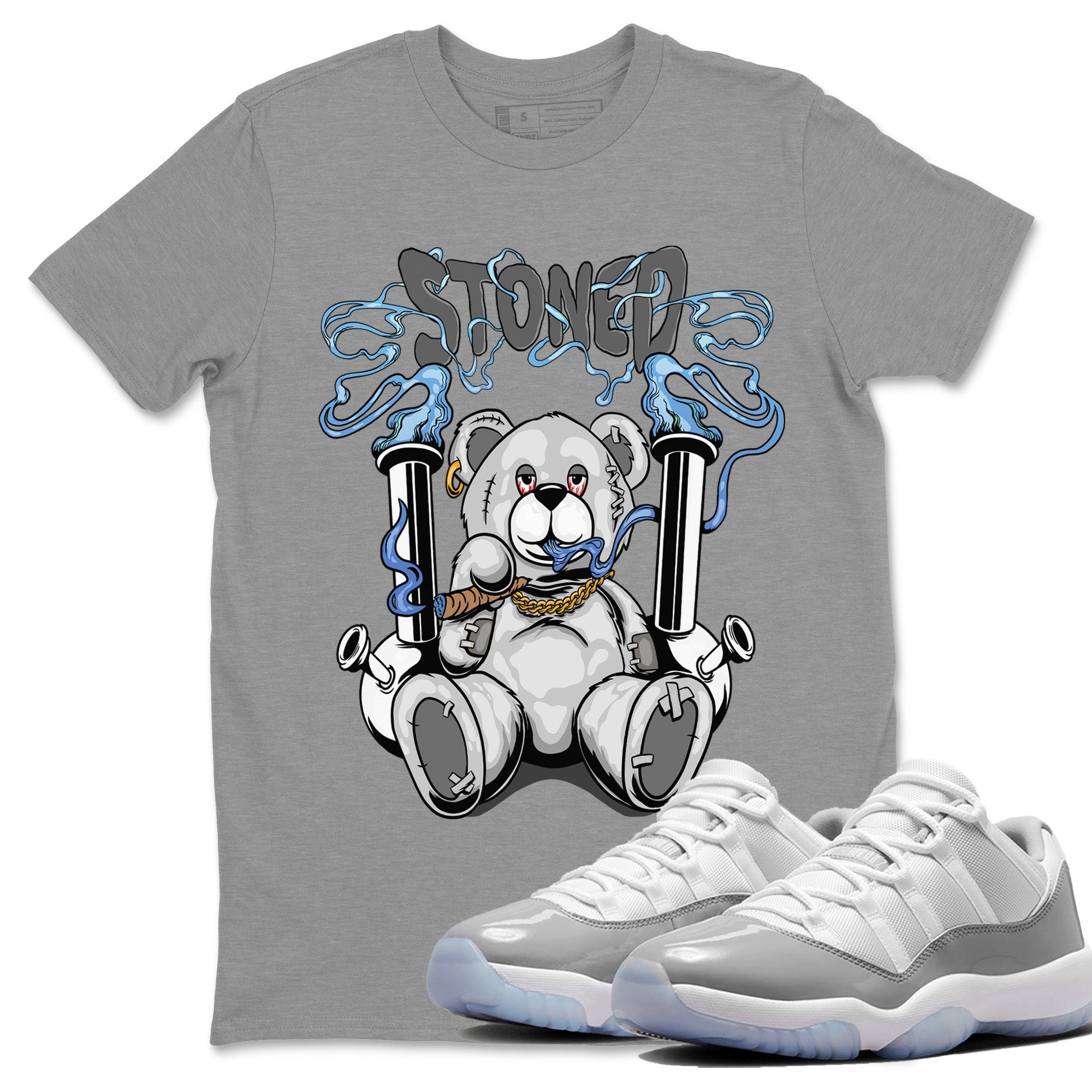 Stoned Bear Unisex Tops - Air Jordan 11 White Cement