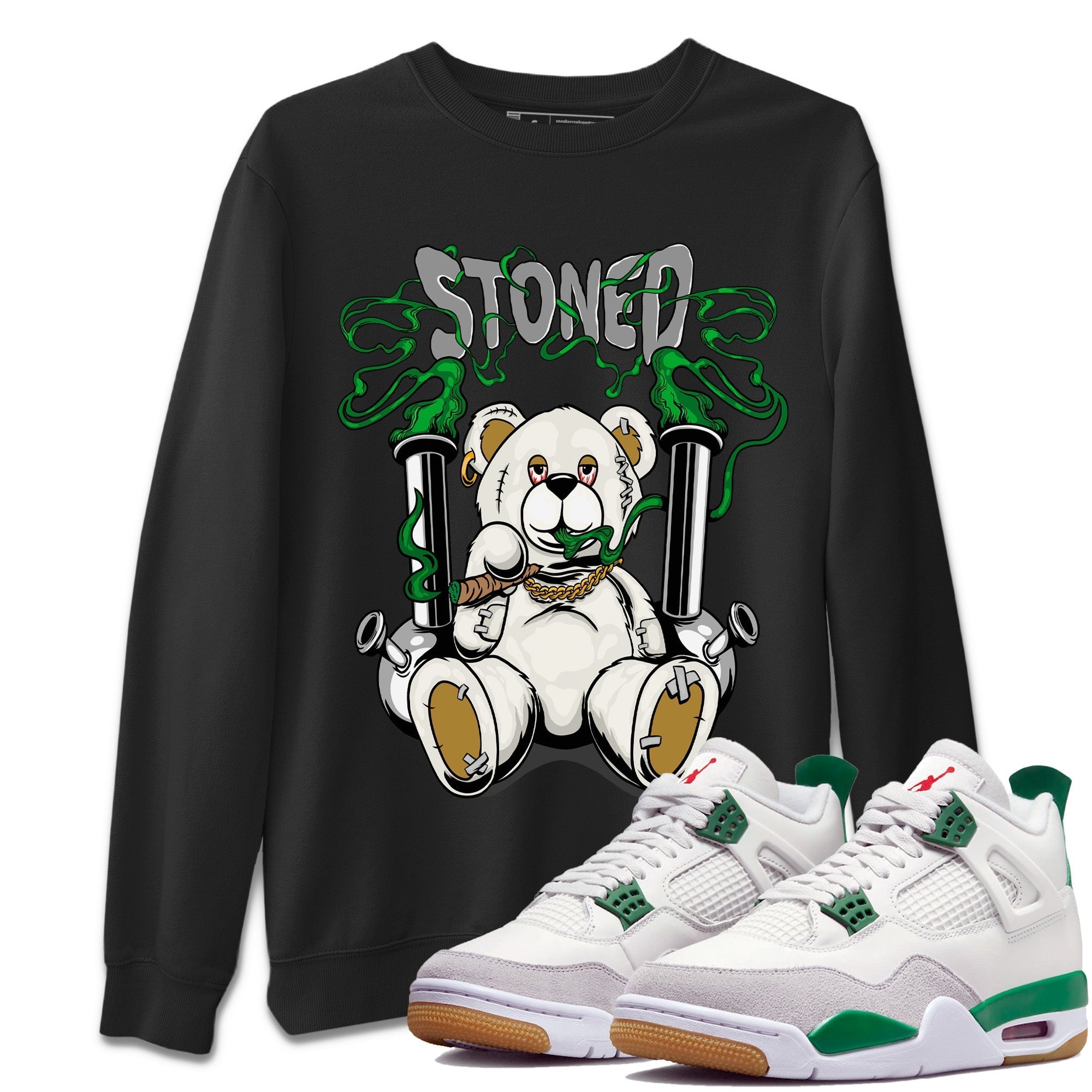 Stoned Bear Unisex Tops - Air Jordan 4 Pine Green SB