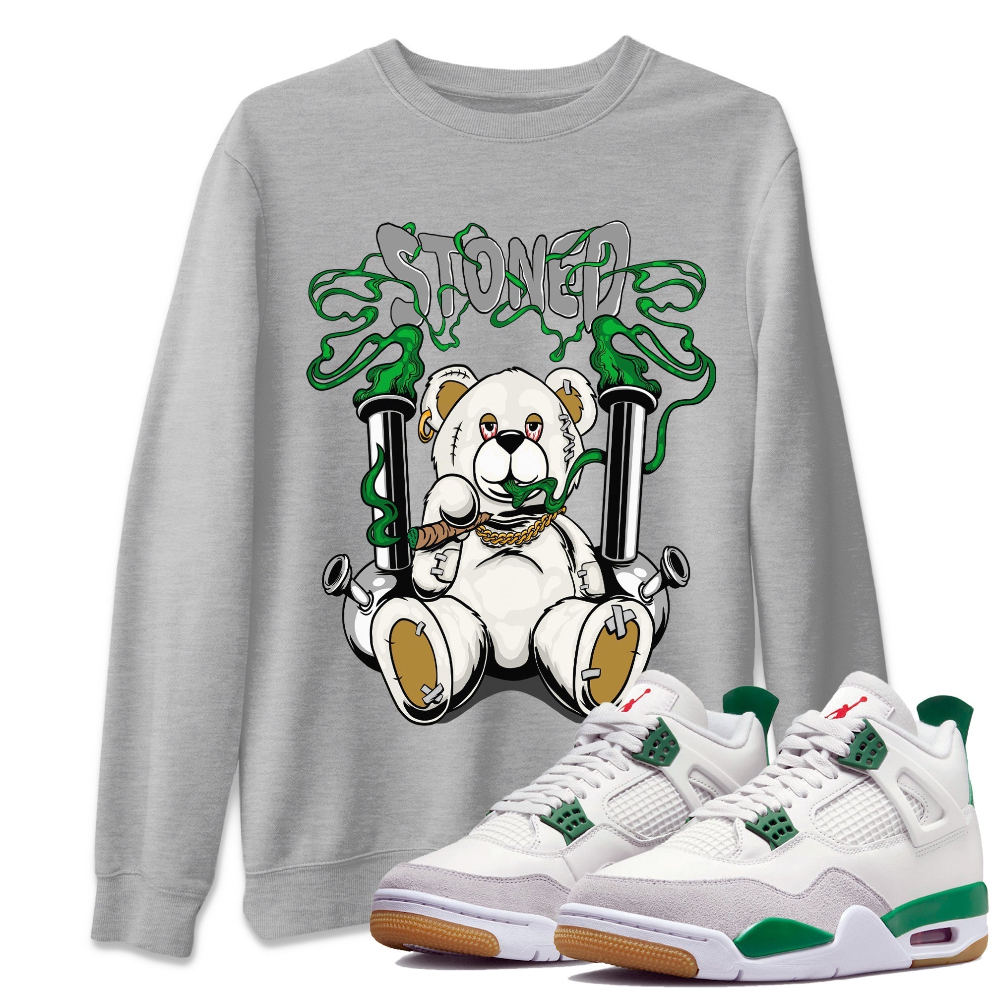 Stoned Bear Unisex Tops - Air Jordan 4 Pine Green SB
