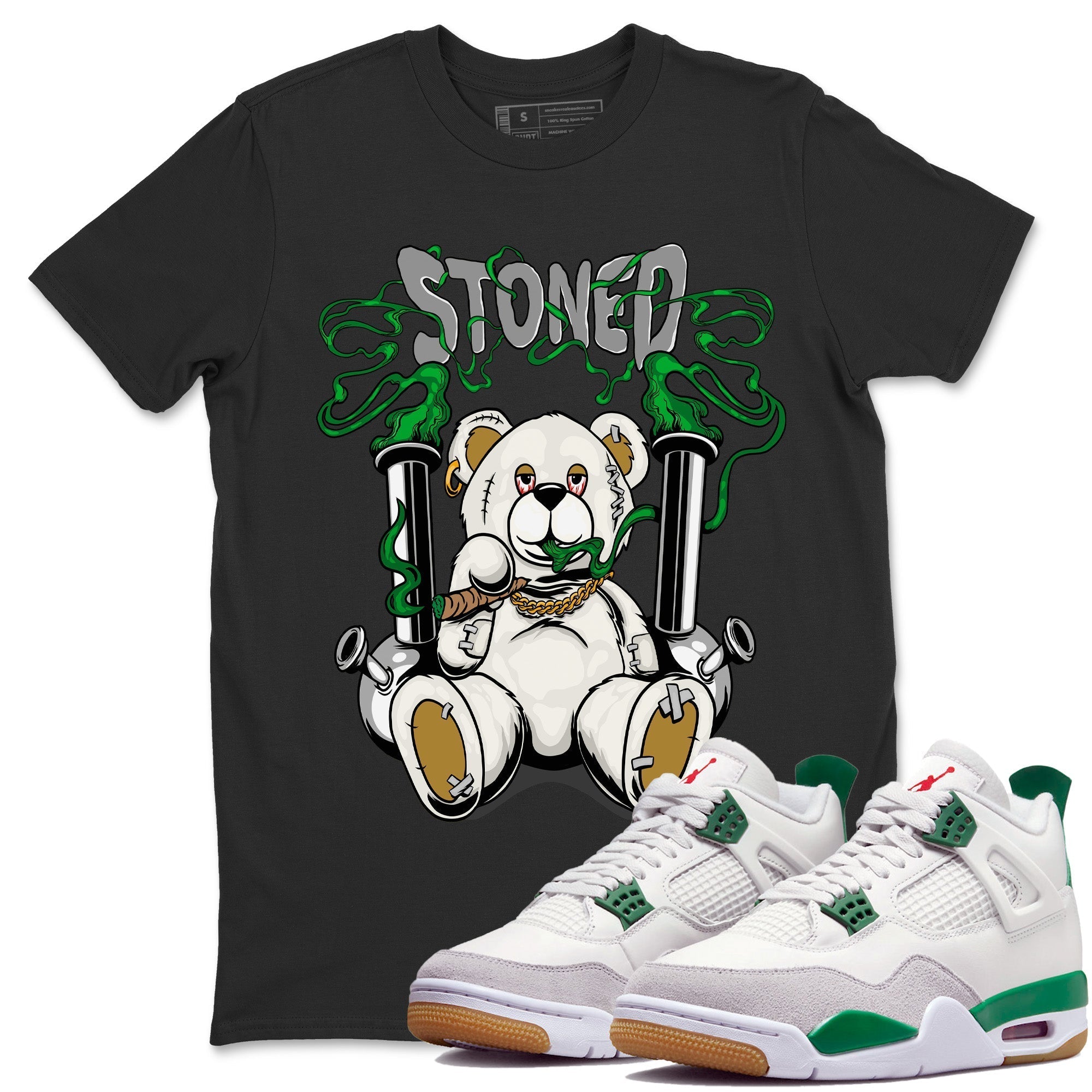 Stoned Bear Unisex Tops - Air Jordan 4 Pine Green SB