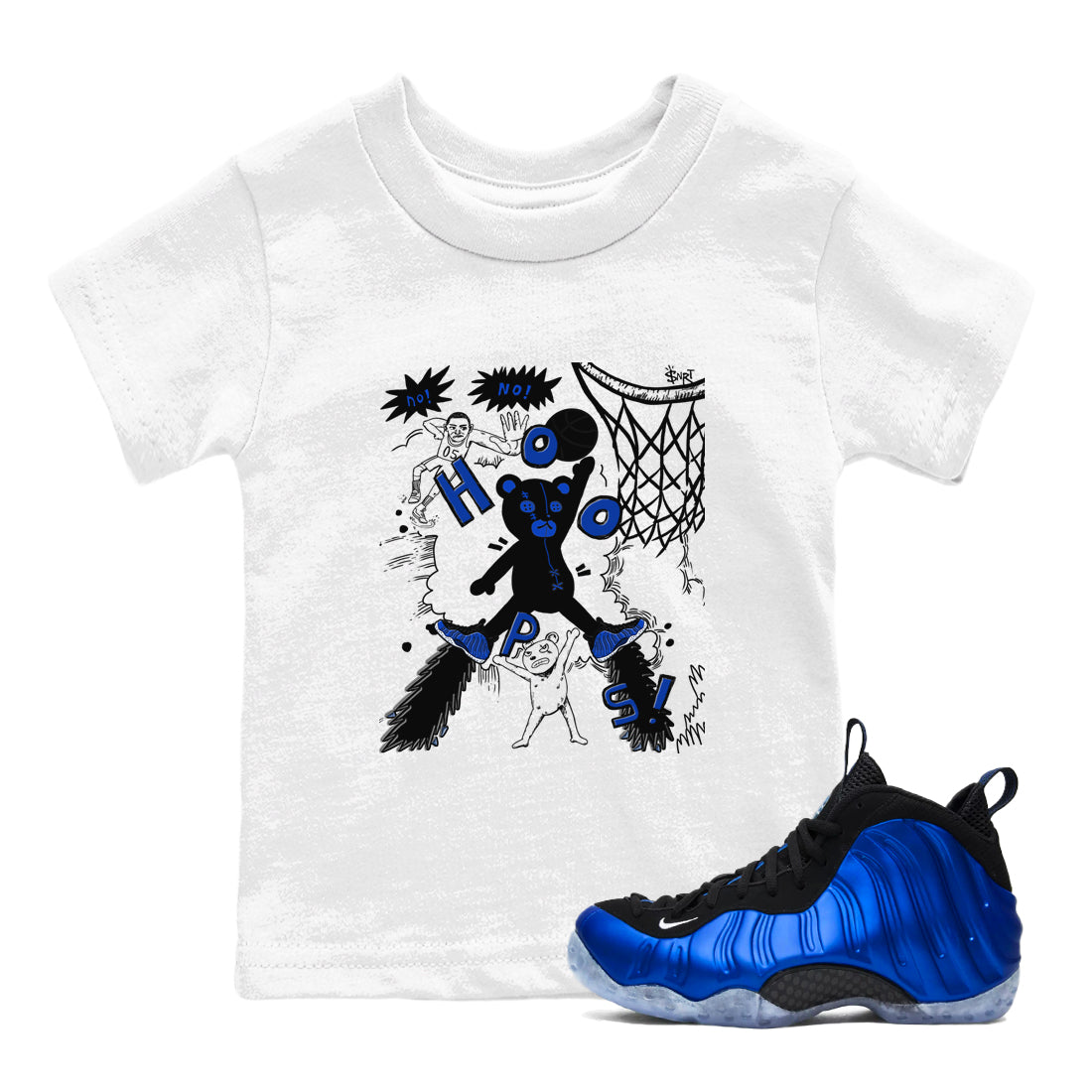 Stop The Bear snkmatch Tees Kids - Air Foamposite One Royal