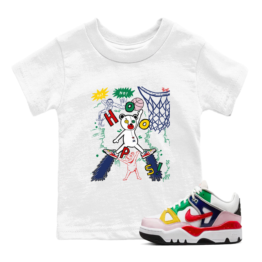 Stop The Bear snkmatch Tees Kids - Air Force 3 Blue Void and Tour Yellow