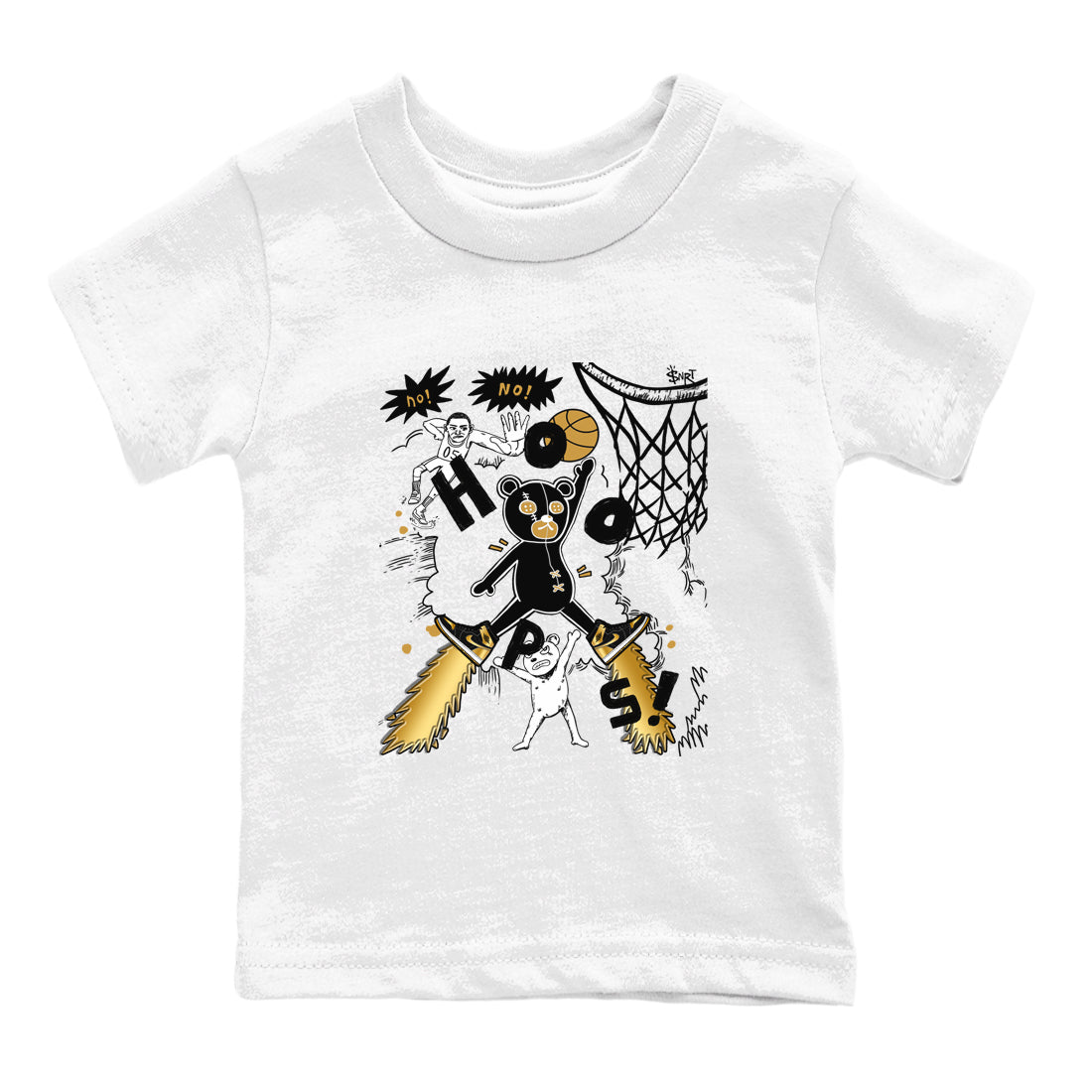 Stop The Bear snkmatch Tees Kids - Air Jordan 1 Black Metallic Gold