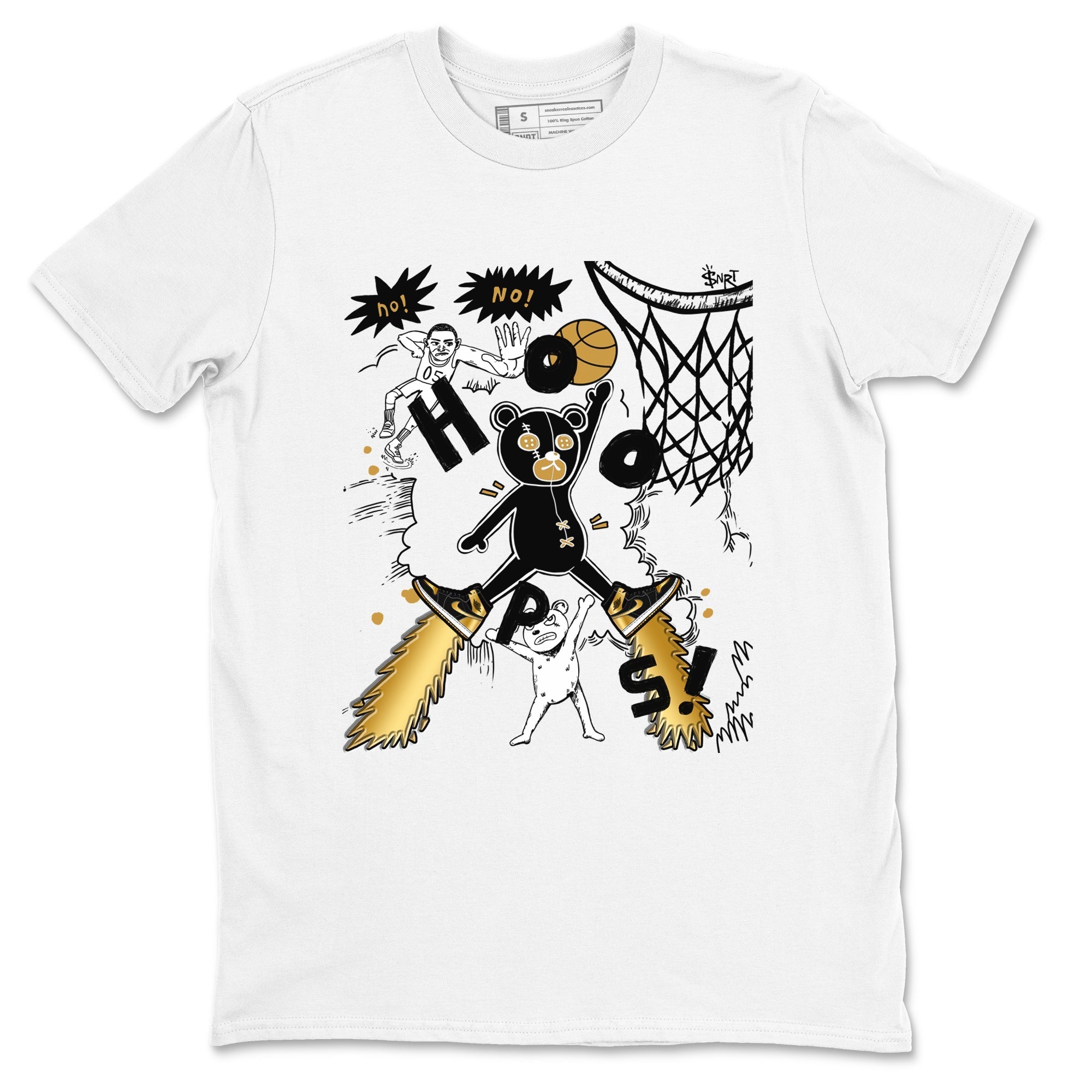 Stop The Bear snkmatch Tees - Air Jordan 1 Black Metallic Gold