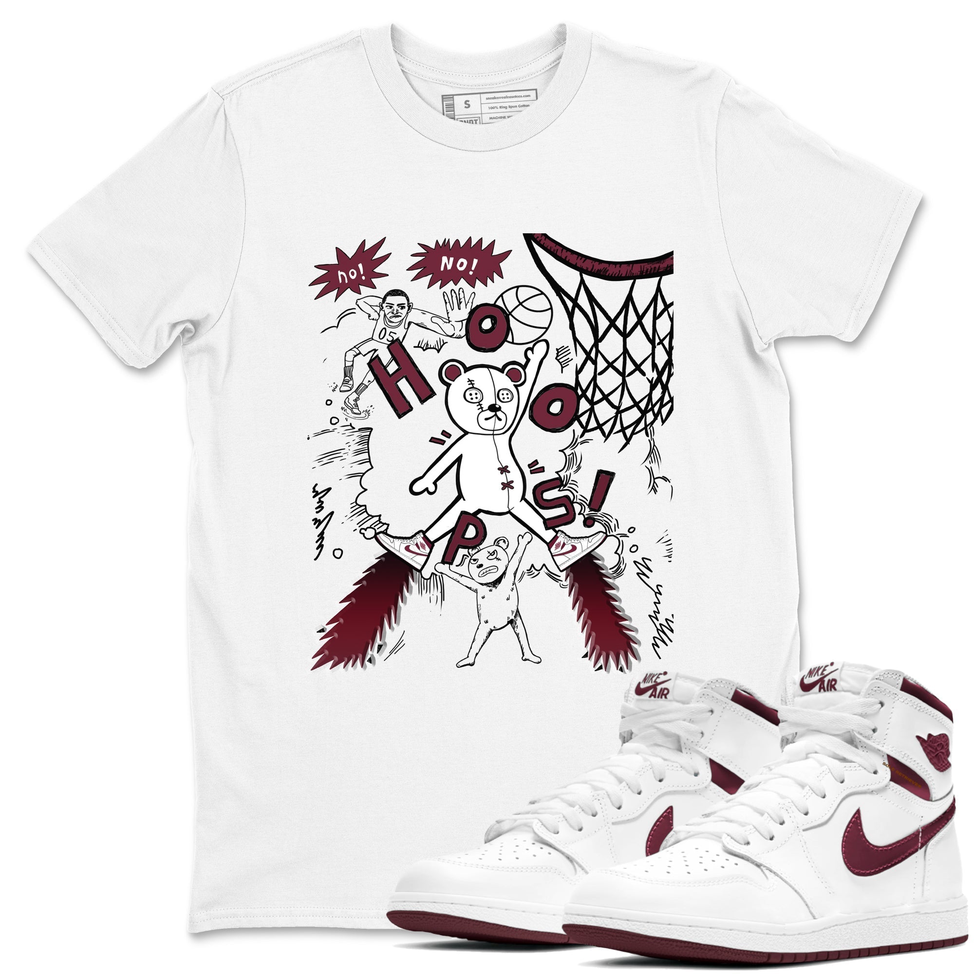 Stop The Bear snkmatch Tees - Air Jordan 1 Metallic Burgundy