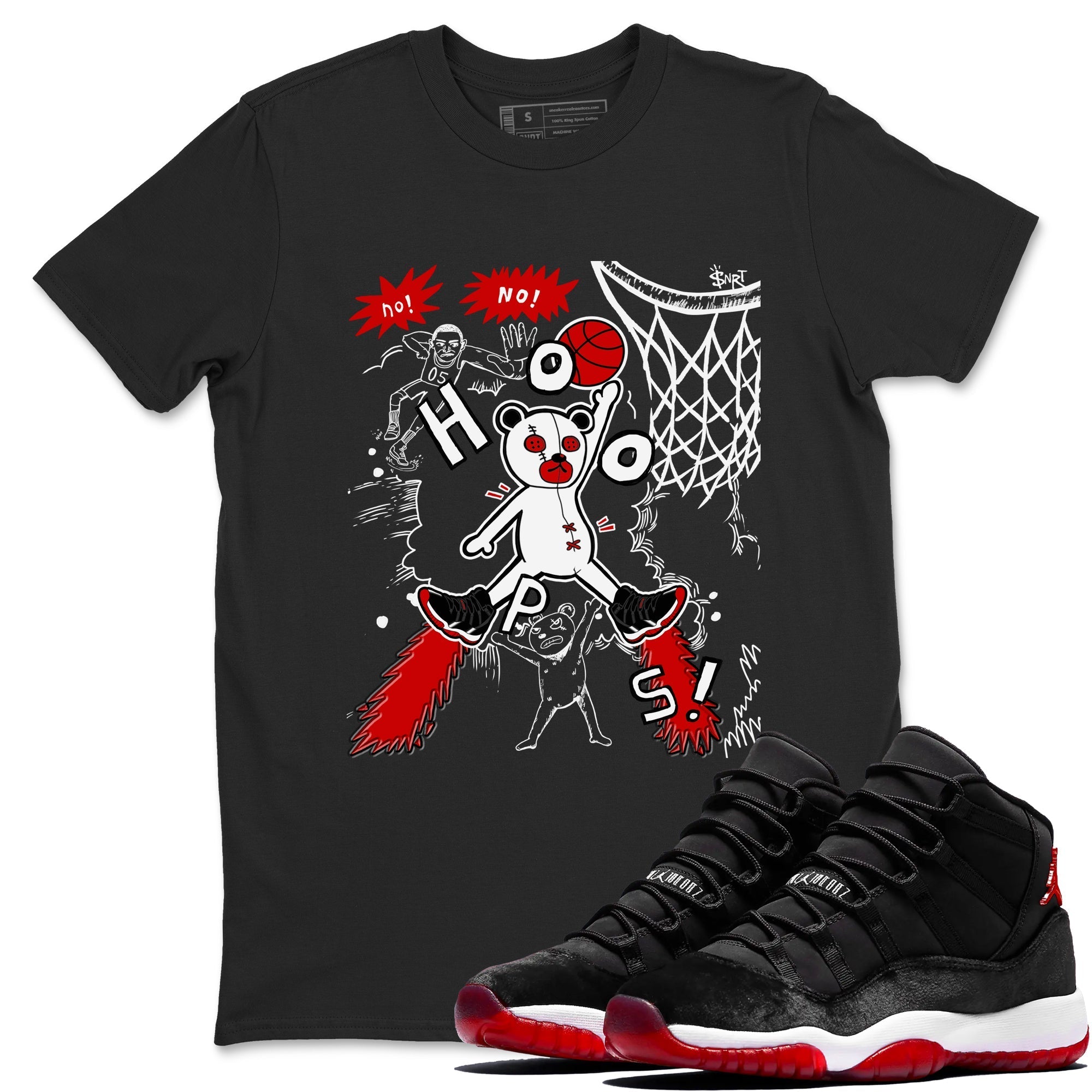 Stop The Bear snkmatch Tees - Air Jordan 11 Bred Velvet