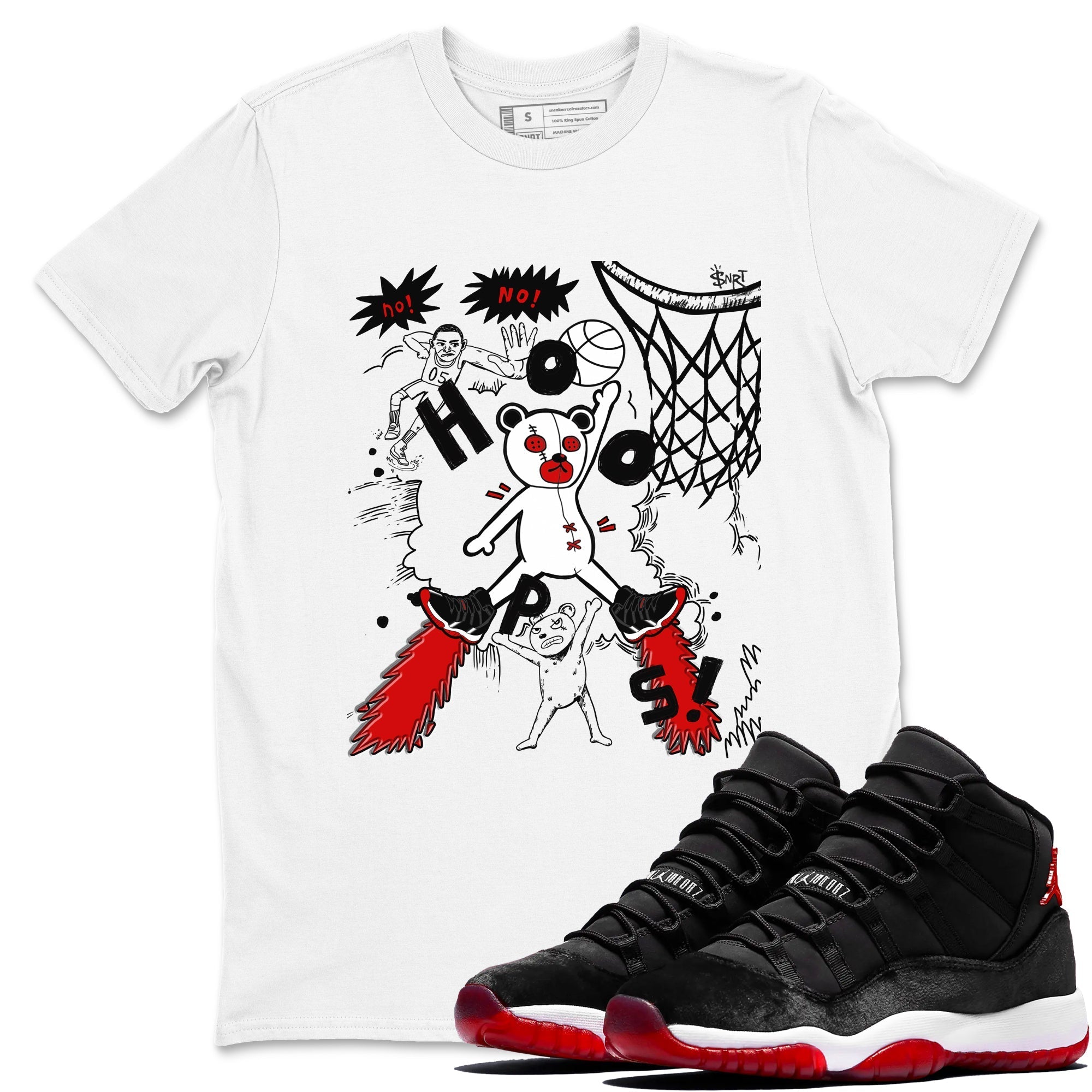 Stop The Bear snkmatch Tees - Air Jordan 11 Bred Velvet