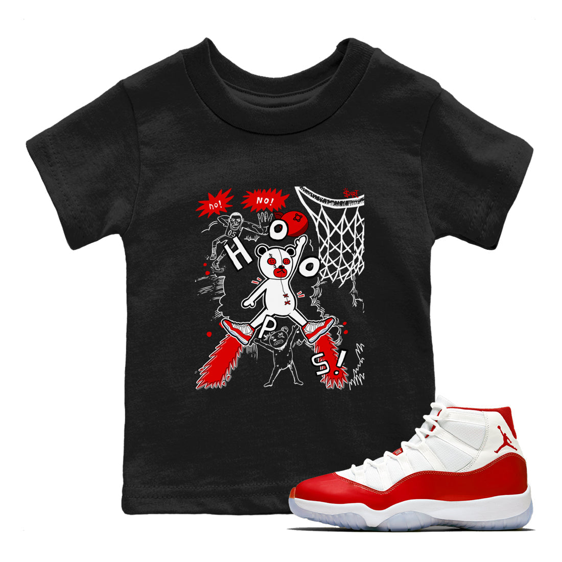 Stop The Bear snkmatch Tees Kids - Air Jordan 11 Cherry
