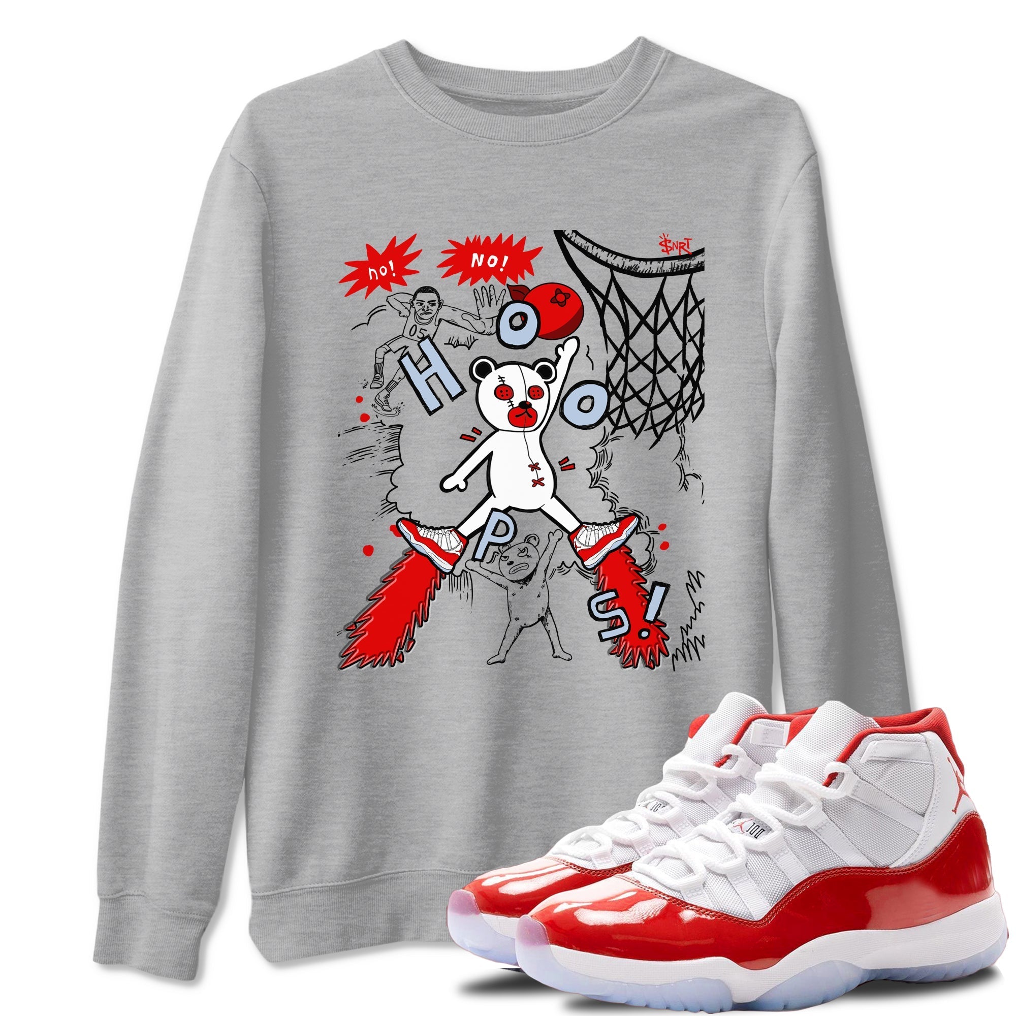 Stop The Bear snkmatch Tees - Air Jordan 11 Cherry