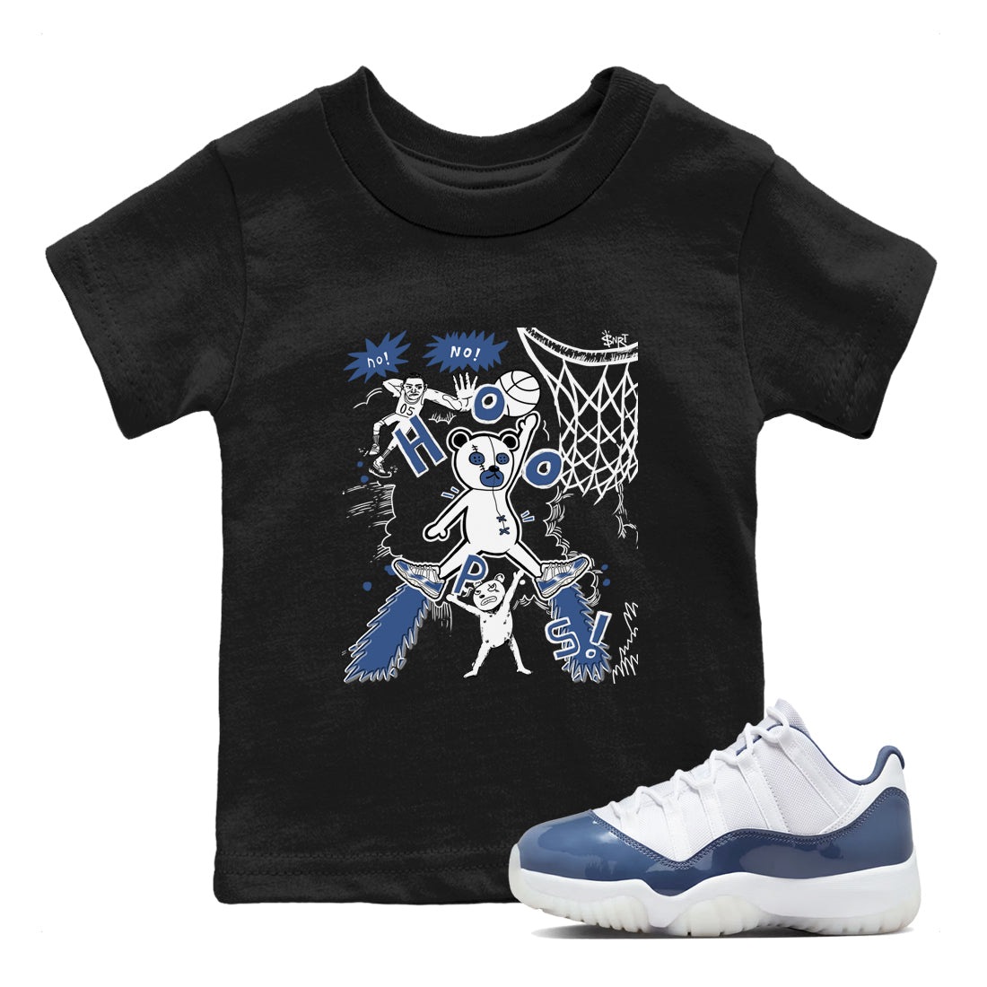 Stop The Bear snkmatch Tees Kids - Air Jordan 11 Diffused Blue