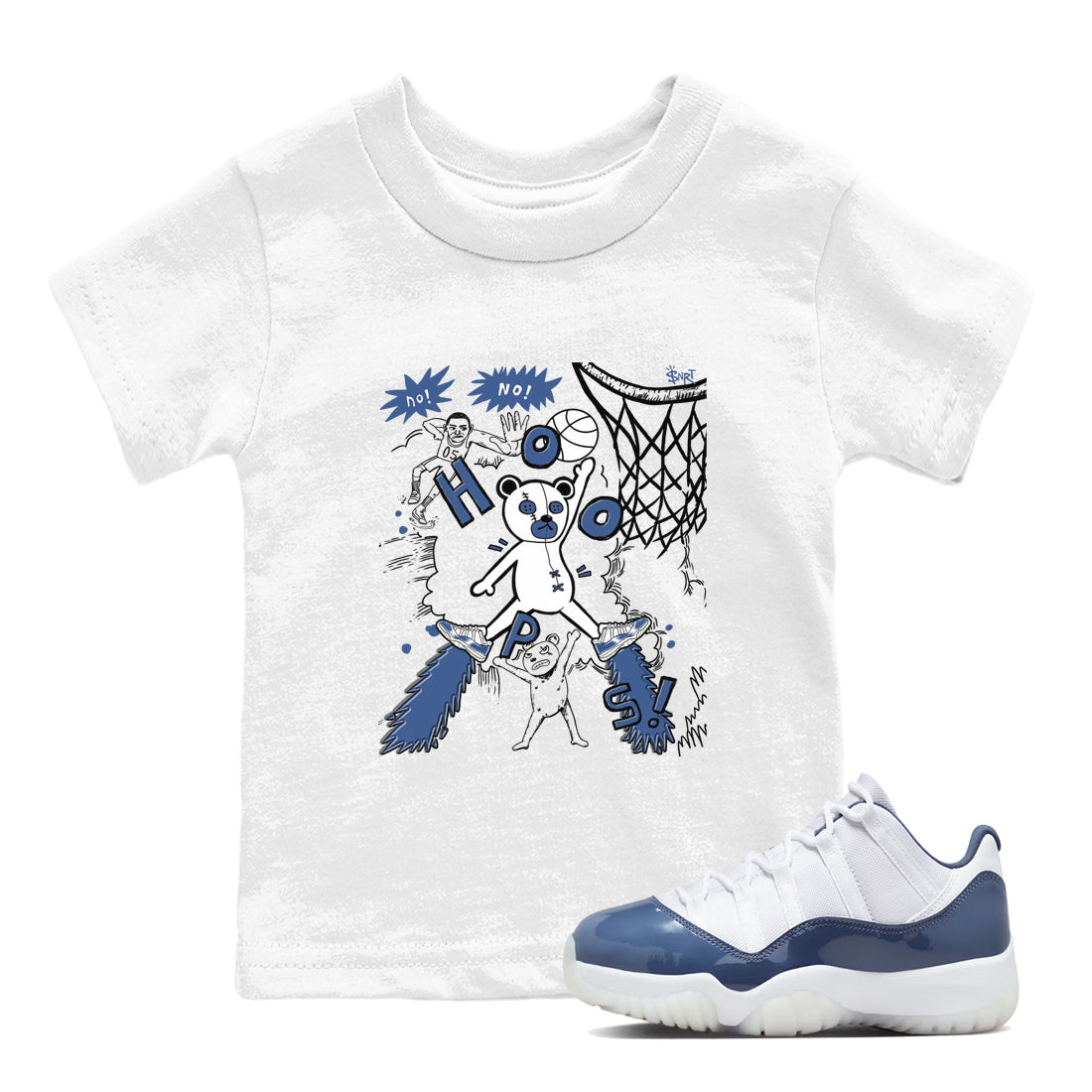Stop The Bear snkmatch Tees Kids - Air Jordan 11 Diffused Blue