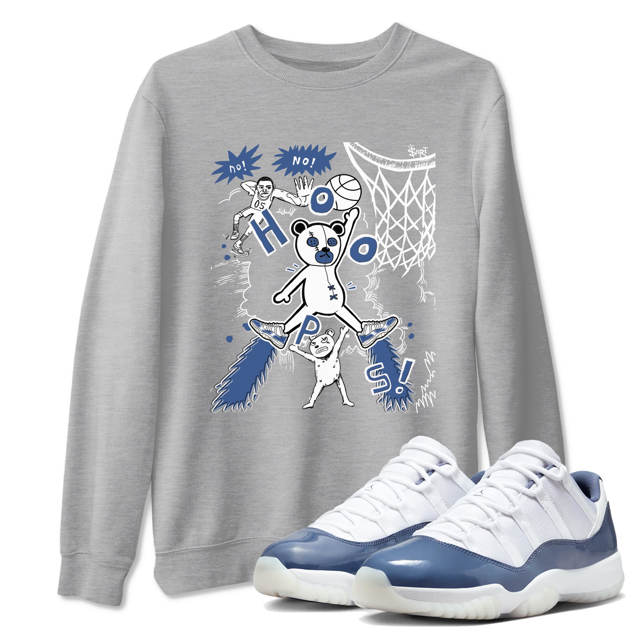 Stop The Bear snkmatch Tees - Air Jordan 11 Diffused Blue
