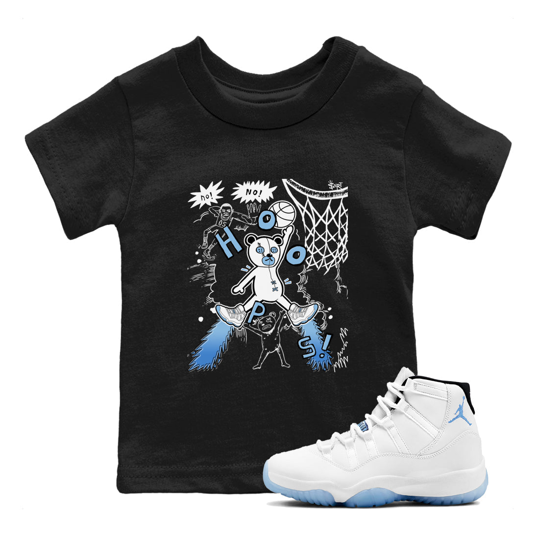 Stop The Bear snkmatch Tees Kids - Air Jordan 11 Legend Blue