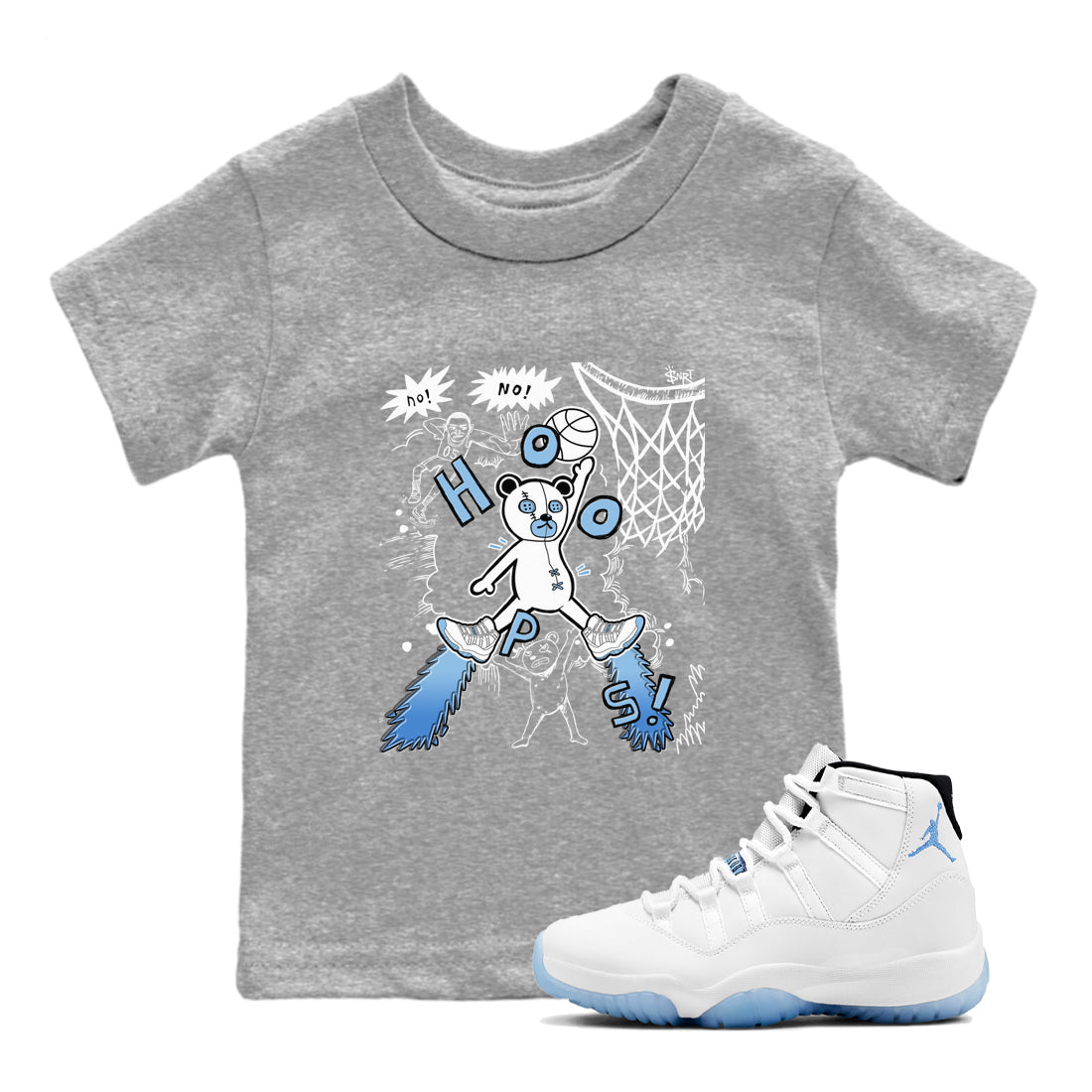 Stop The Bear snkmatch Tees Kids - Air Jordan 11 Legend Blue